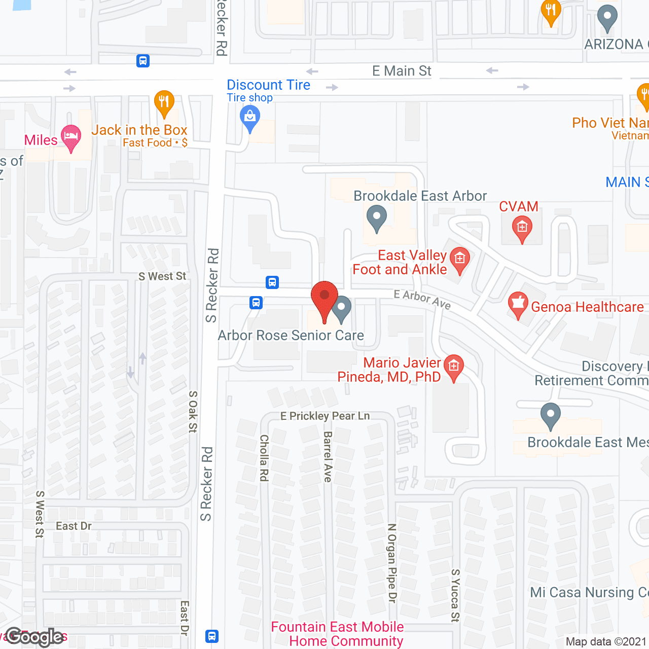 Map of the neighborhood around Arbor Rose Senior Care