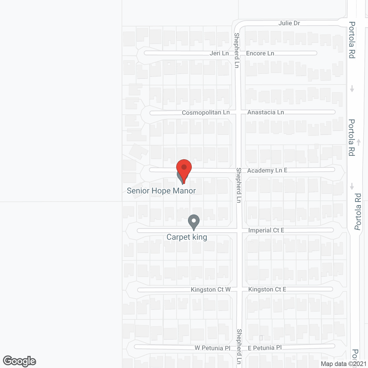 Map of the neighborhood around Senior Hope Manor