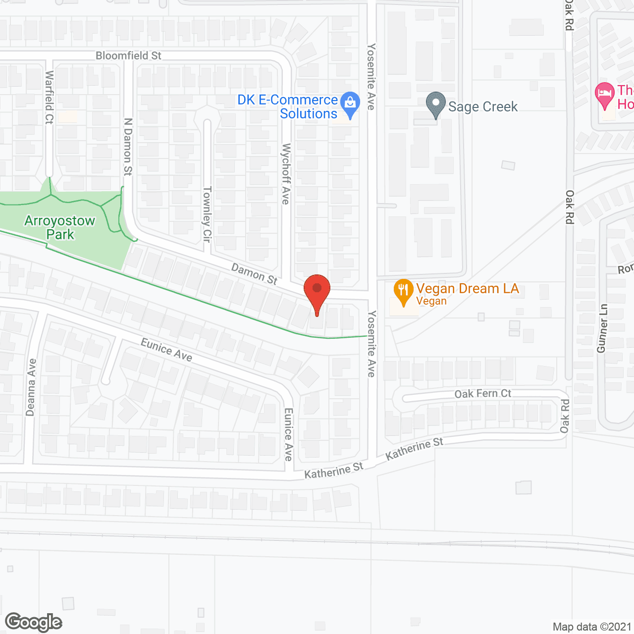 Map of the neighborhood around Florie's Home