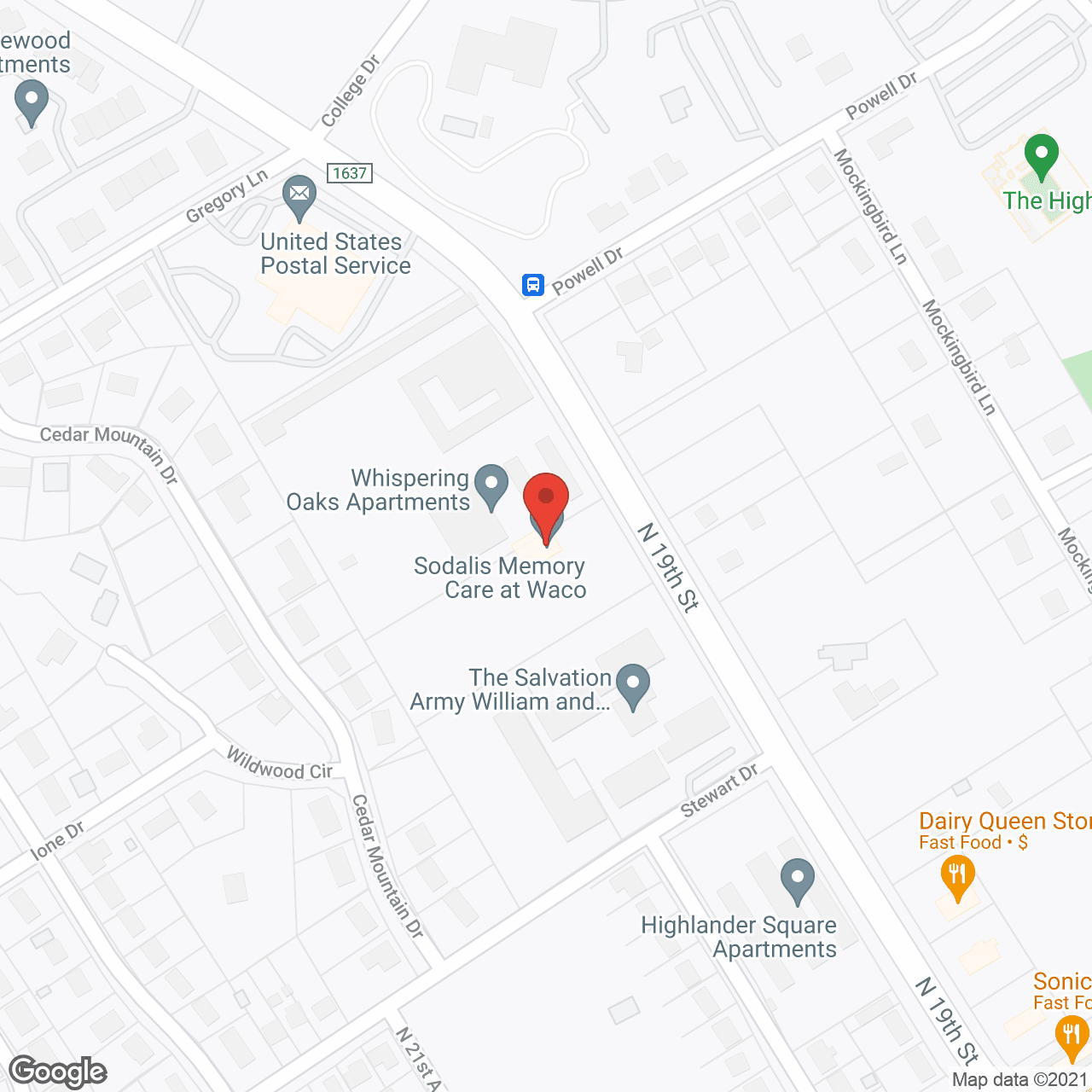 Map of the neighborhood around AlzCare Alzheimer's Assisted Living - Waco