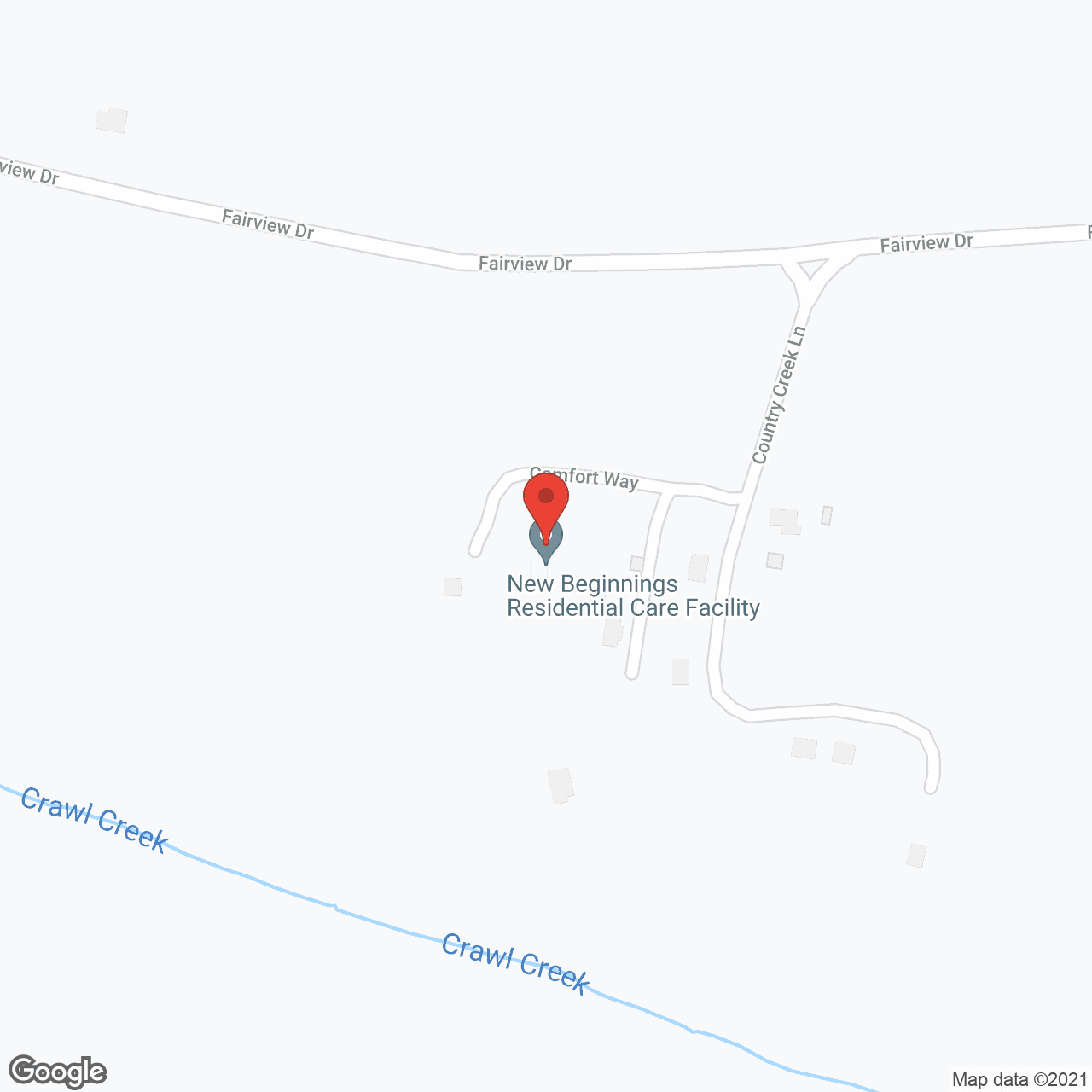 Map of the neighborhood around New Beginnings