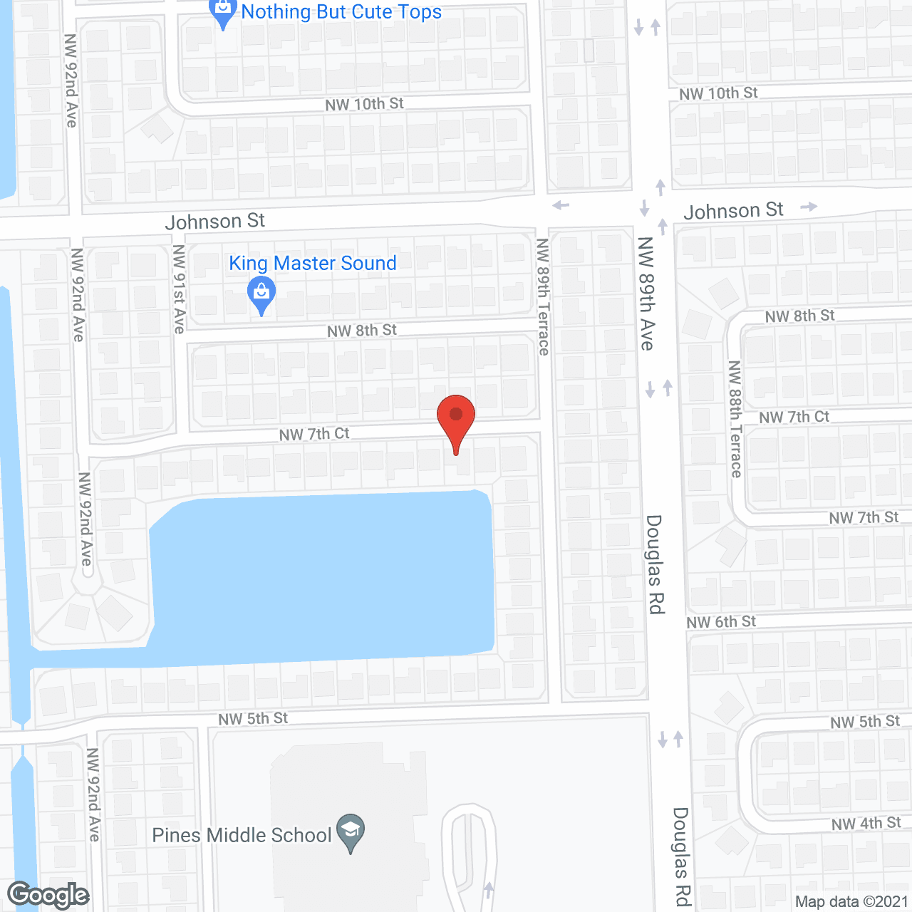 Map of the neighborhood around Ana's Assisted Living Facility