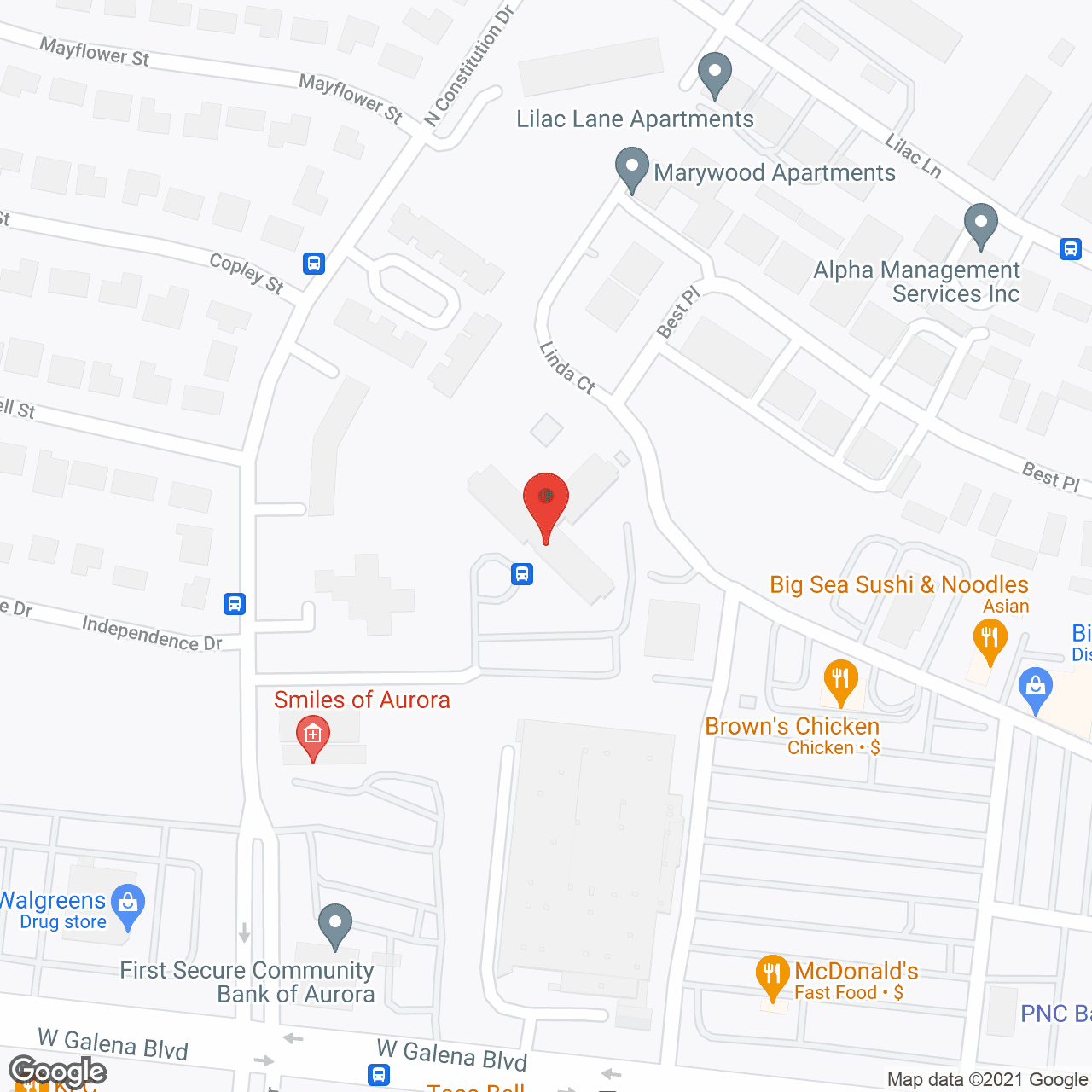 Map of the neighborhood around Constitution House