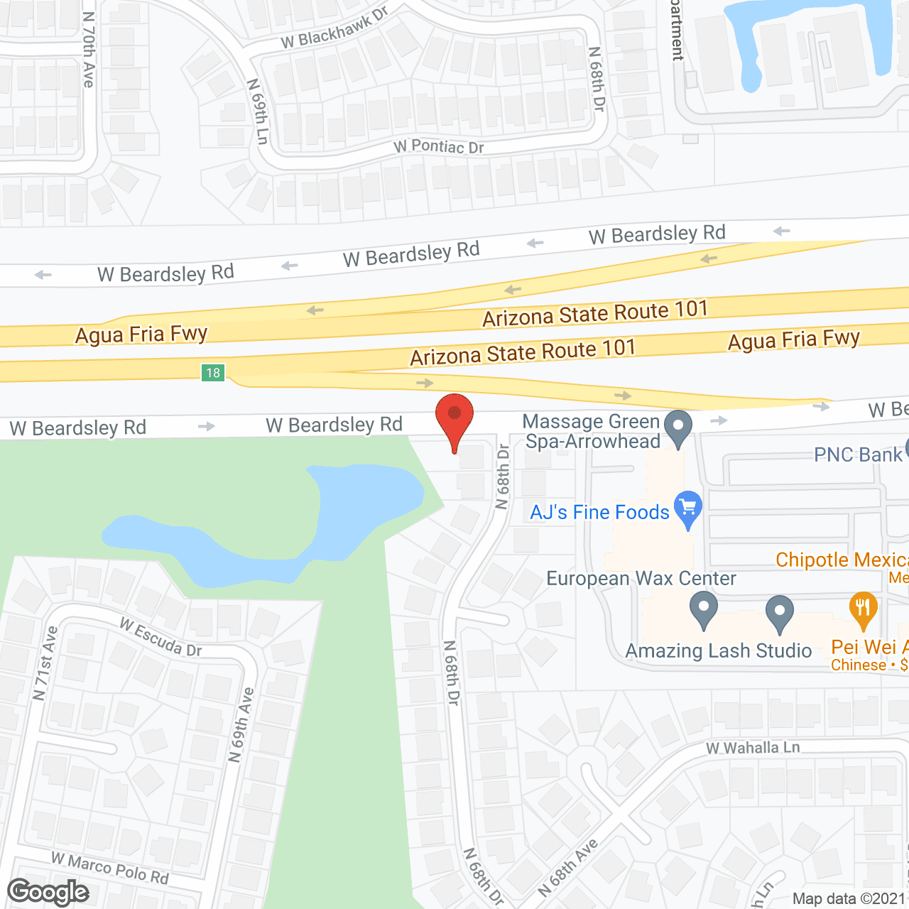 Map of the neighborhood around Lakeview Assisted Living