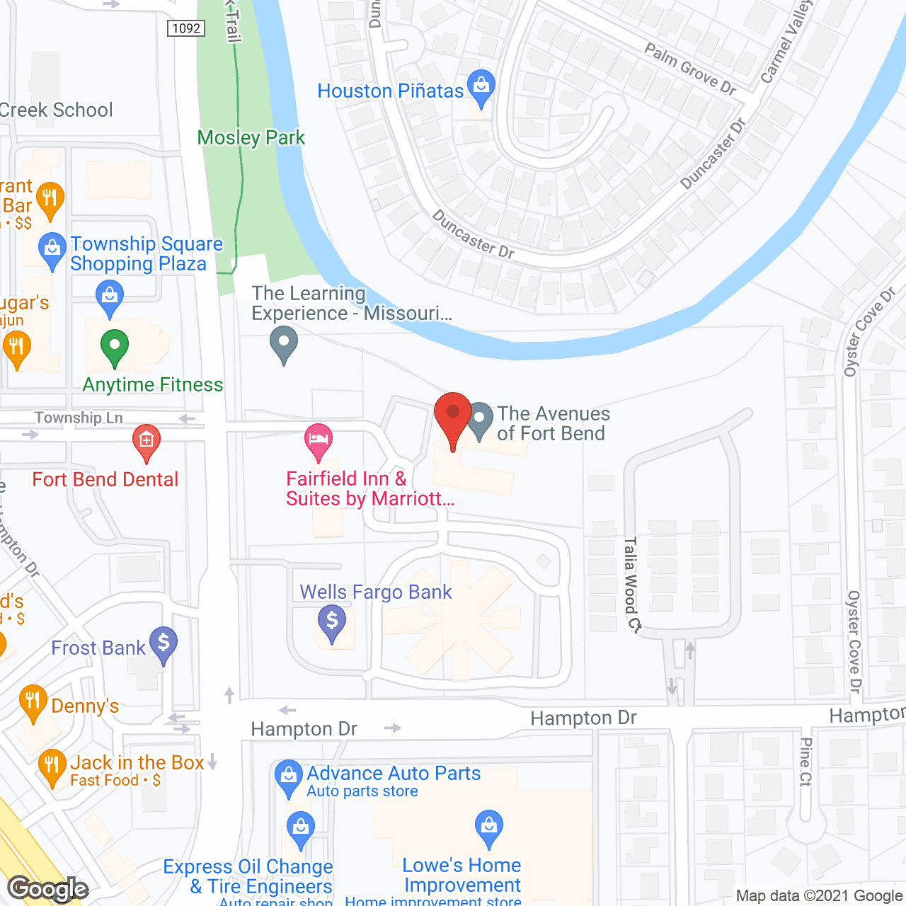 Map of the neighborhood around The Avenues of Fort Bend