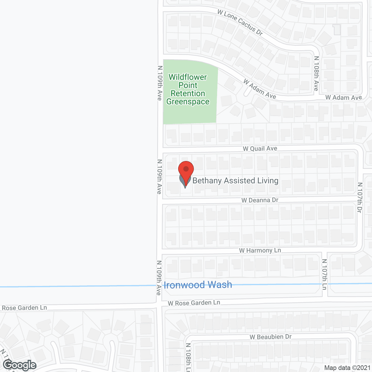 Map of the neighborhood around Bethany Assisted Living