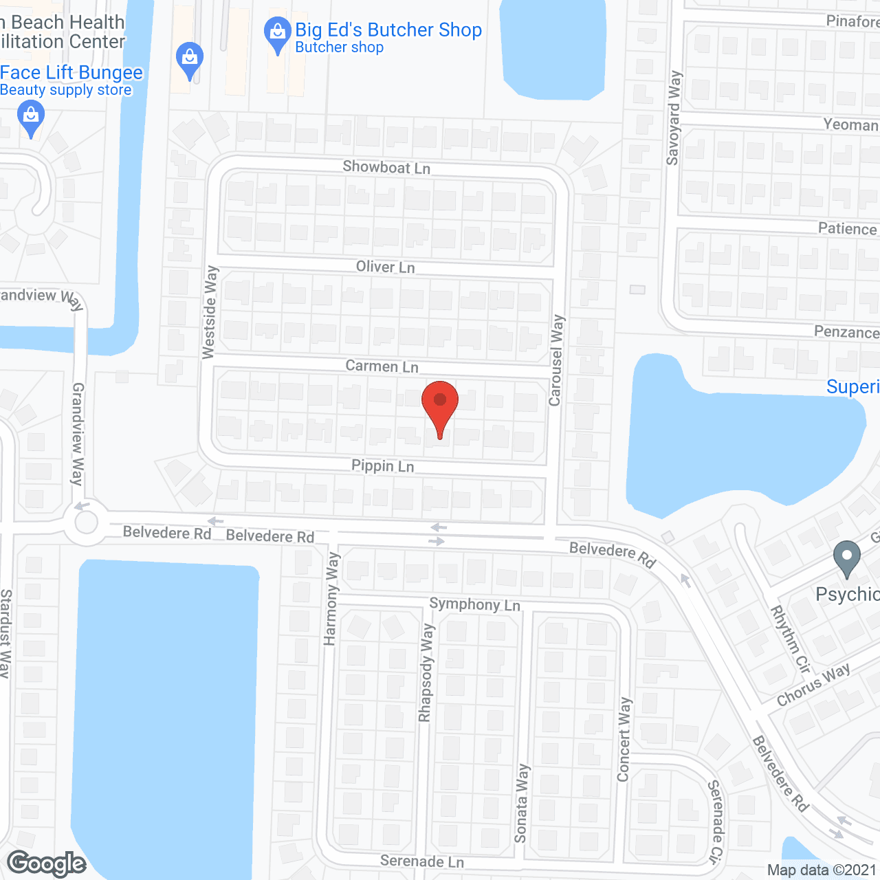 Map of the neighborhood around Orange Blossoms Villa