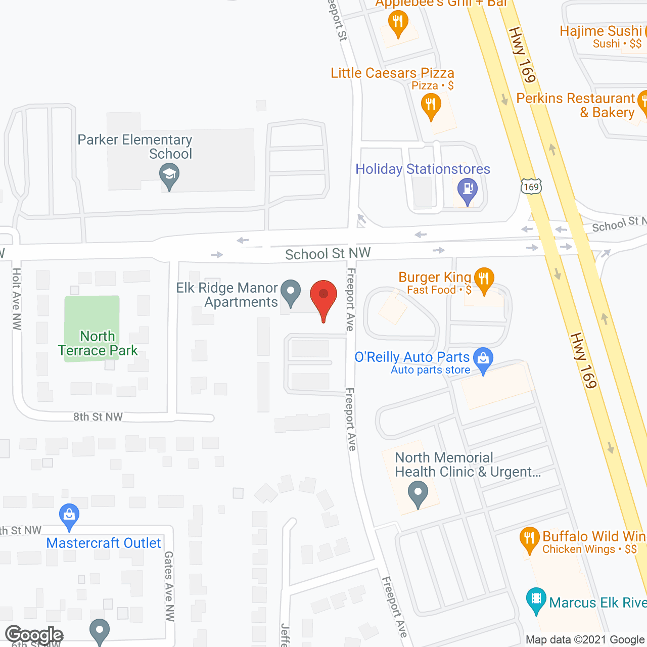 Map of the neighborhood around Elk Ridge Manor