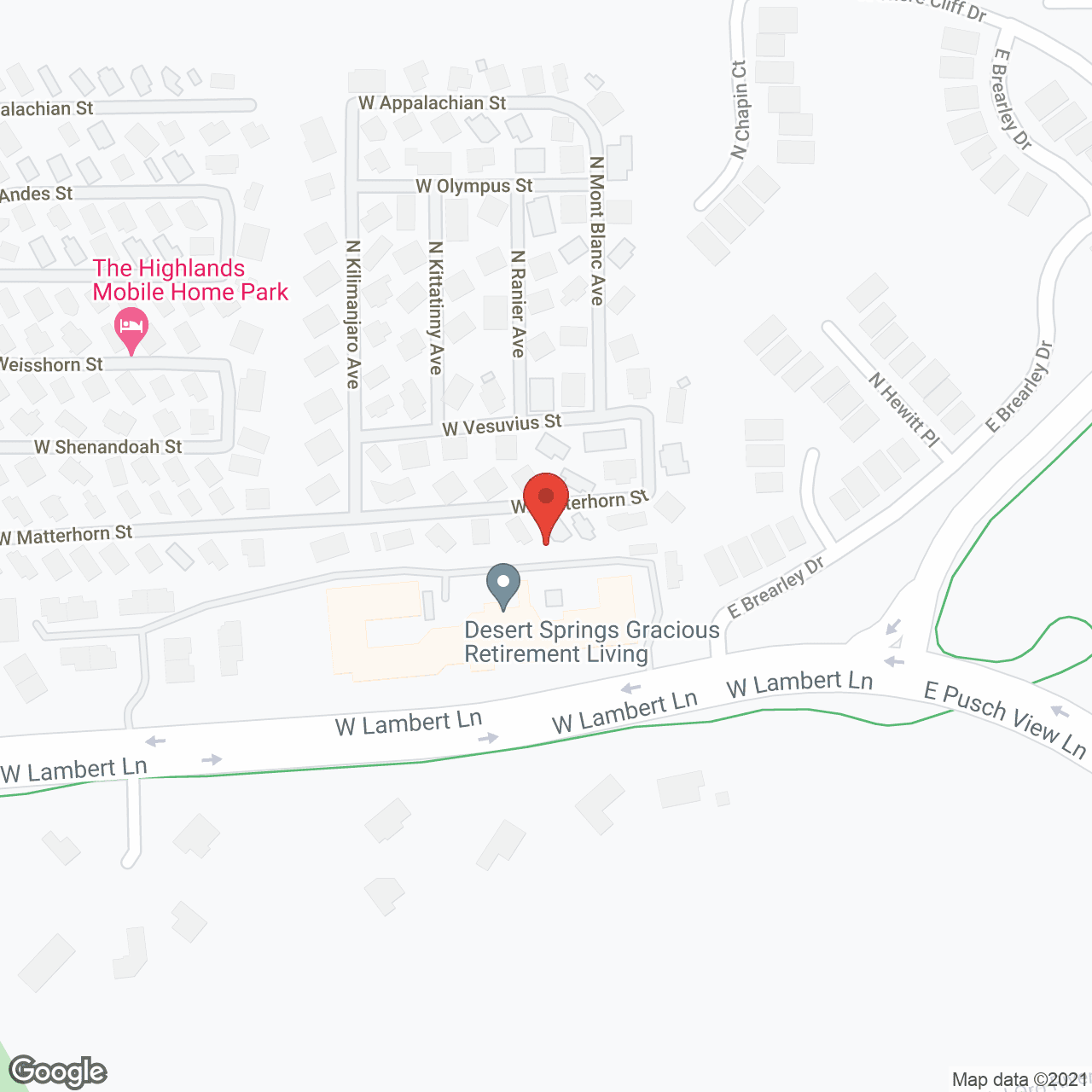 Map of the neighborhood around Desert Springs