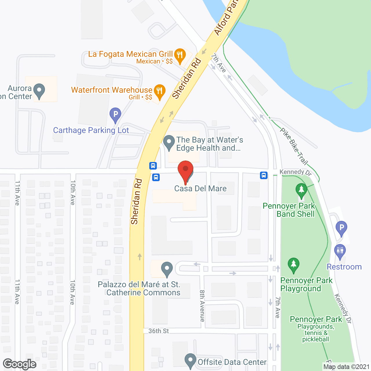 Map of the neighborhood around Casa del Mare Memory Care