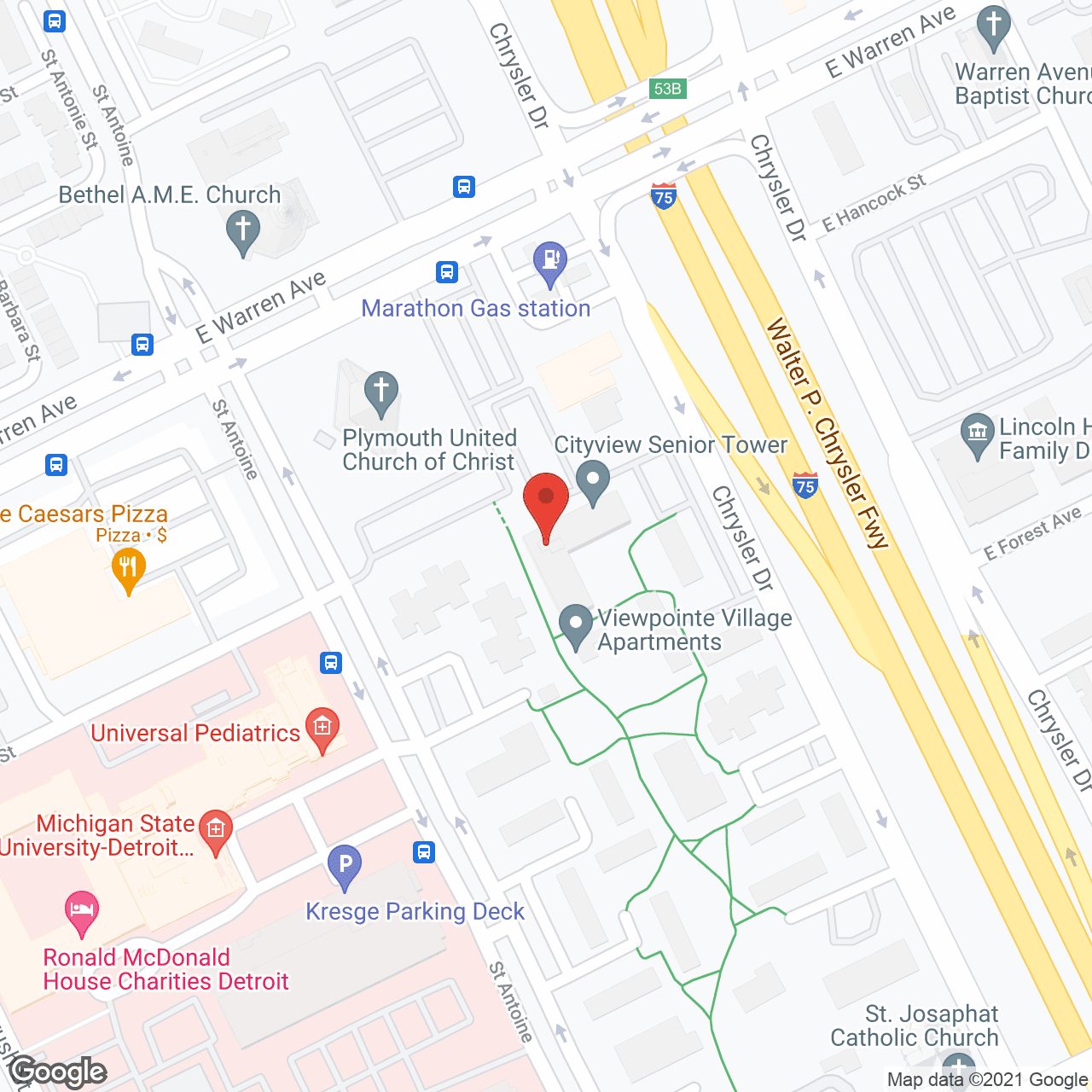 Map of the neighborhood around Cityview Senior Tower