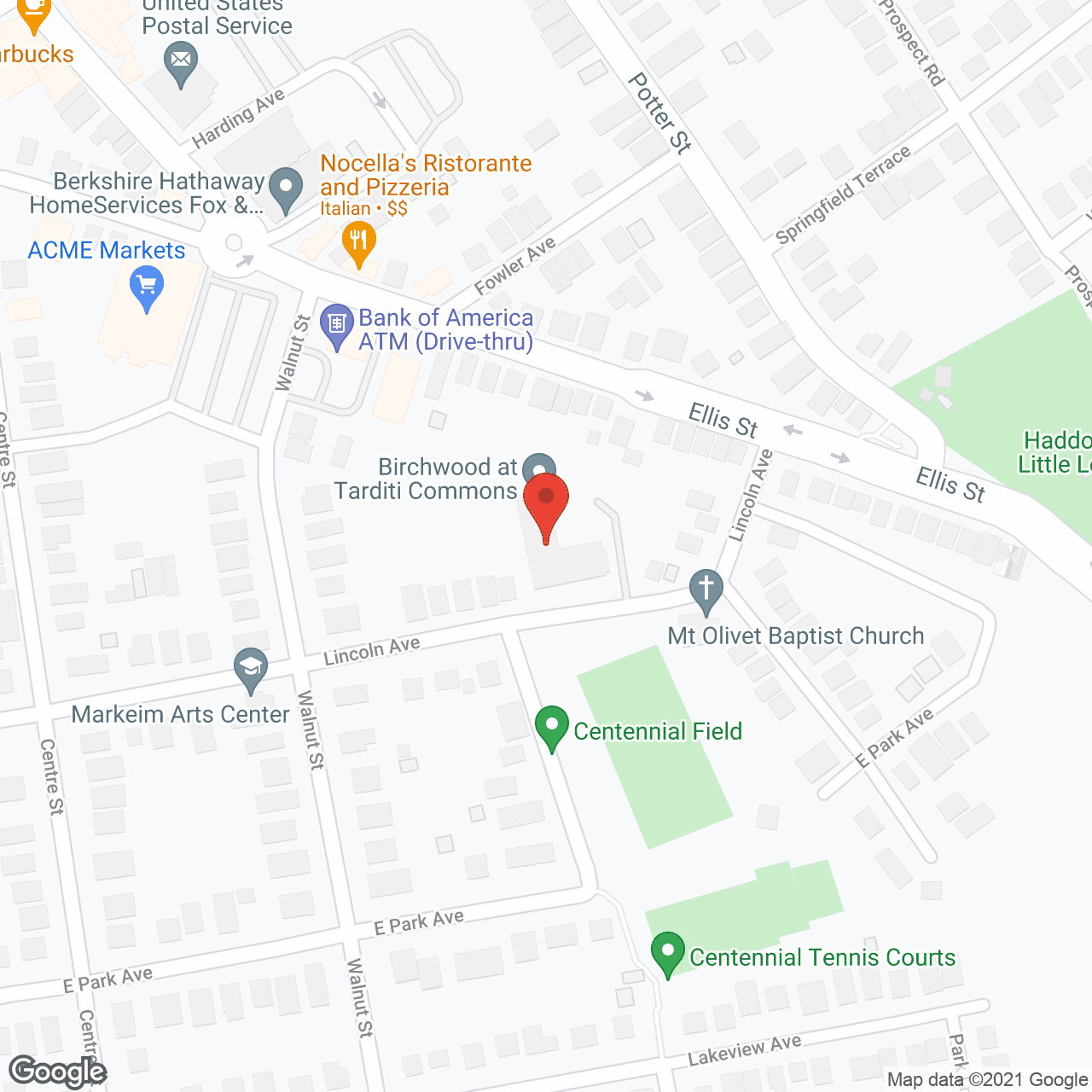 Map of the neighborhood around Tarditi Commons