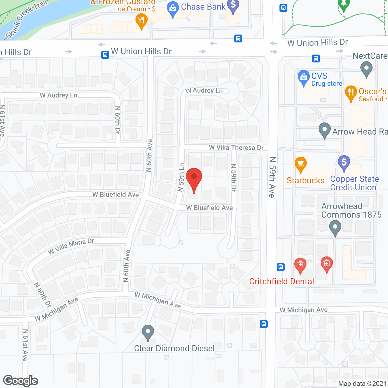 Map of the neighborhood around Acacia Cove