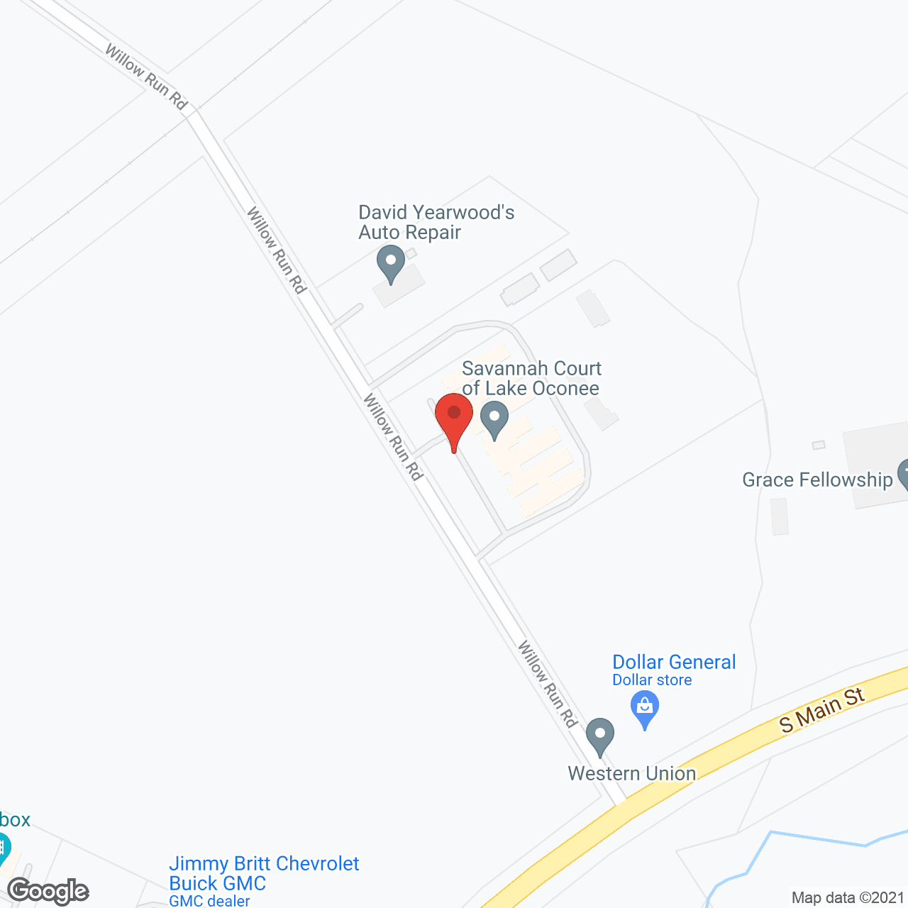 Map of the neighborhood around Savannah Court of Lake Oconee