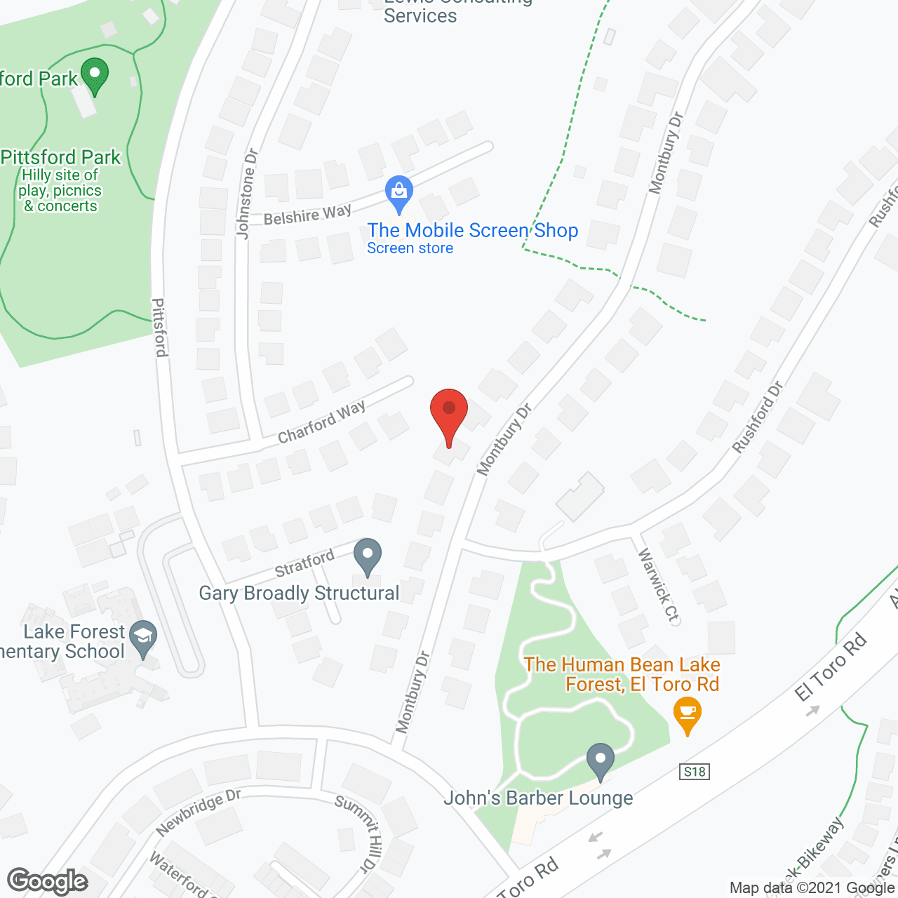 Map of the neighborhood around Mimi's Place II