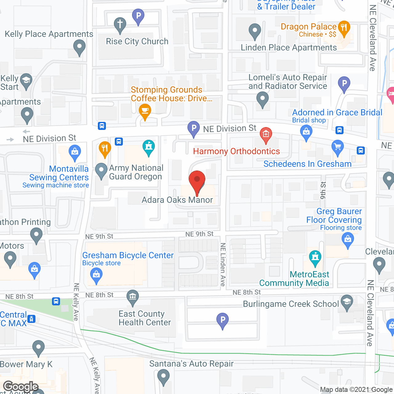 Map of the neighborhood around Adara Oaks Manor