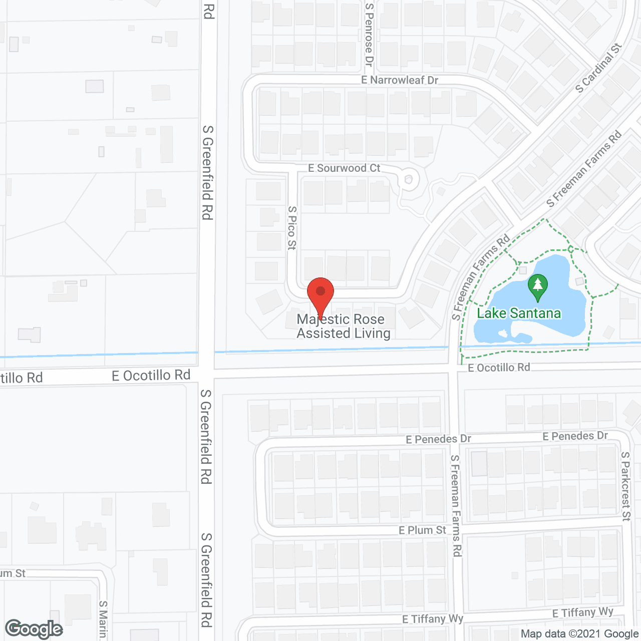 Map of the neighborhood around Majestic Rose