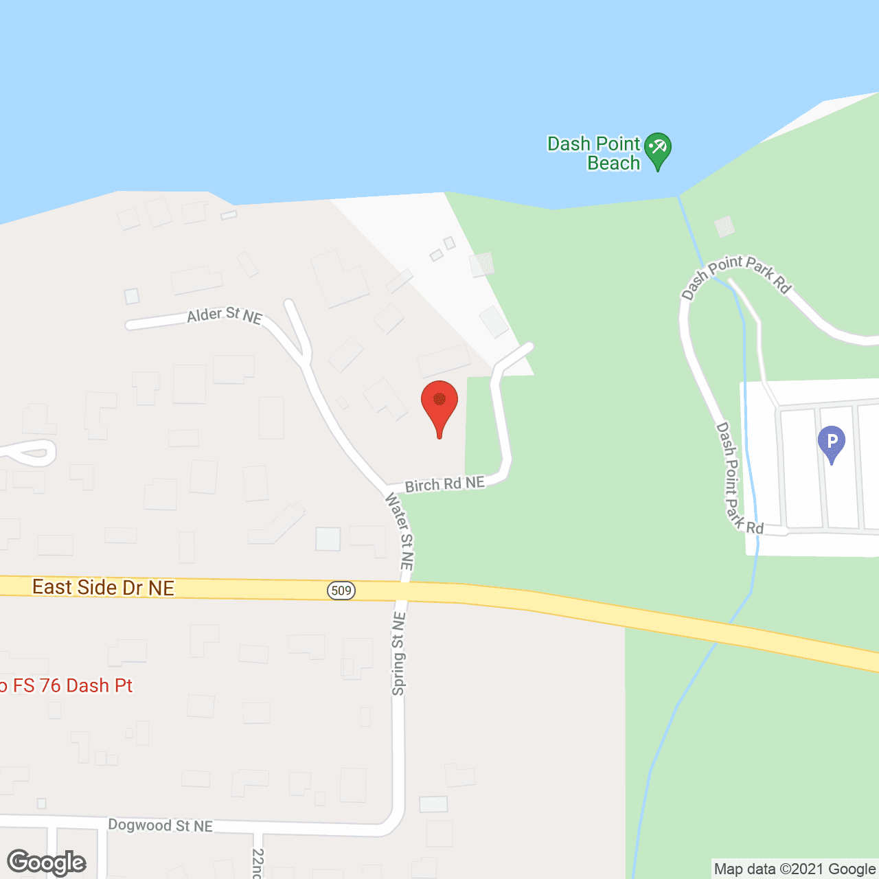 Map of the neighborhood around Villa Vecchio at Dash Point