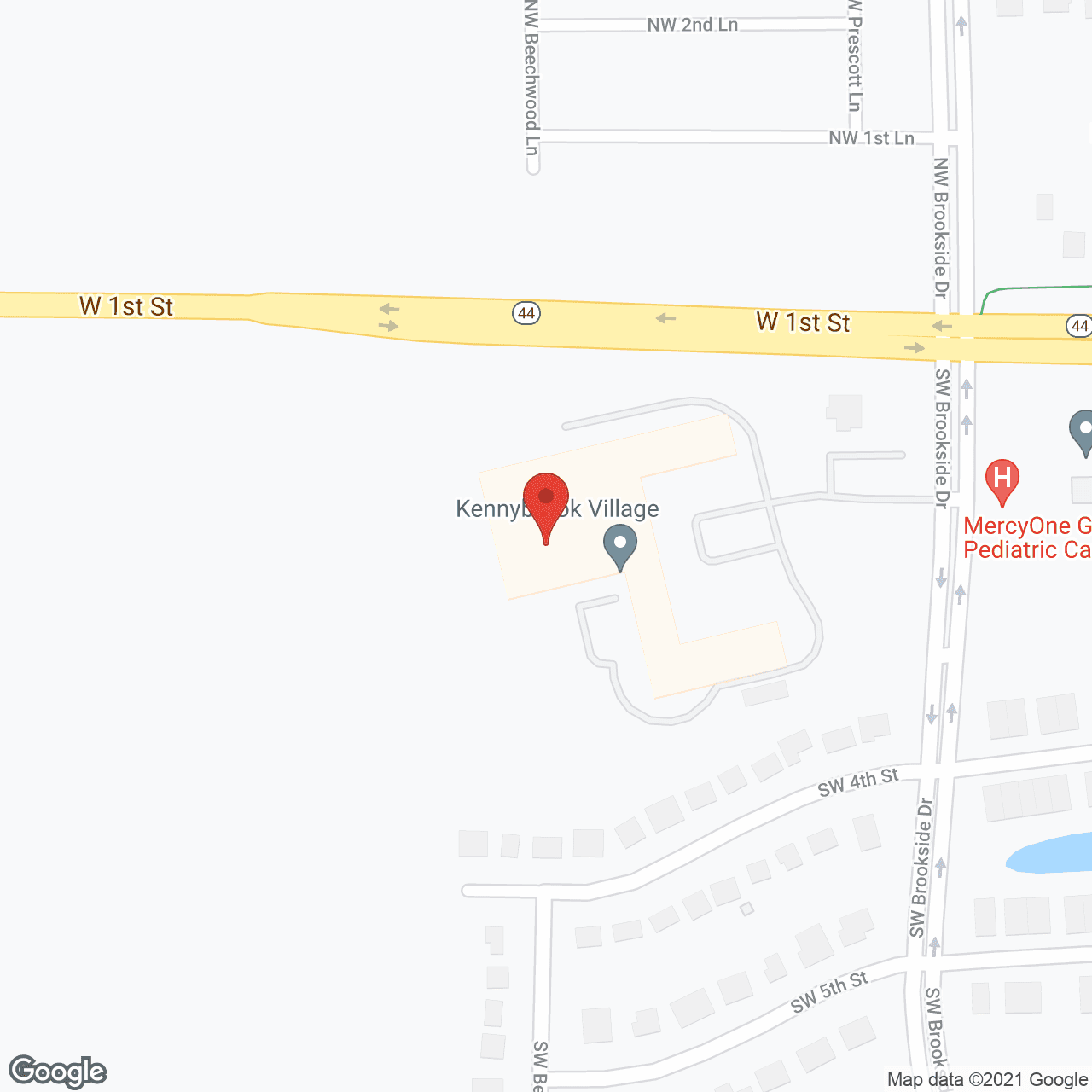 Map of the neighborhood around Kennybrook Village