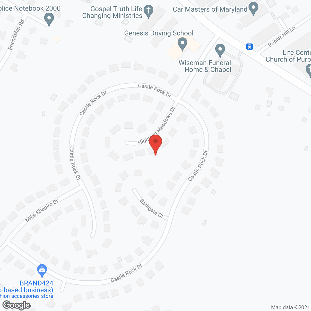 Map of the neighborhood around Hannah's Heart Inc