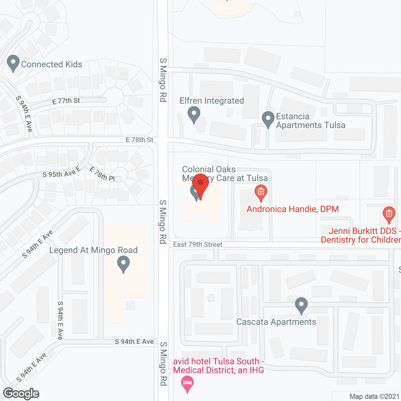 Map of the neighborhood around Known Memory Care at Tulsa