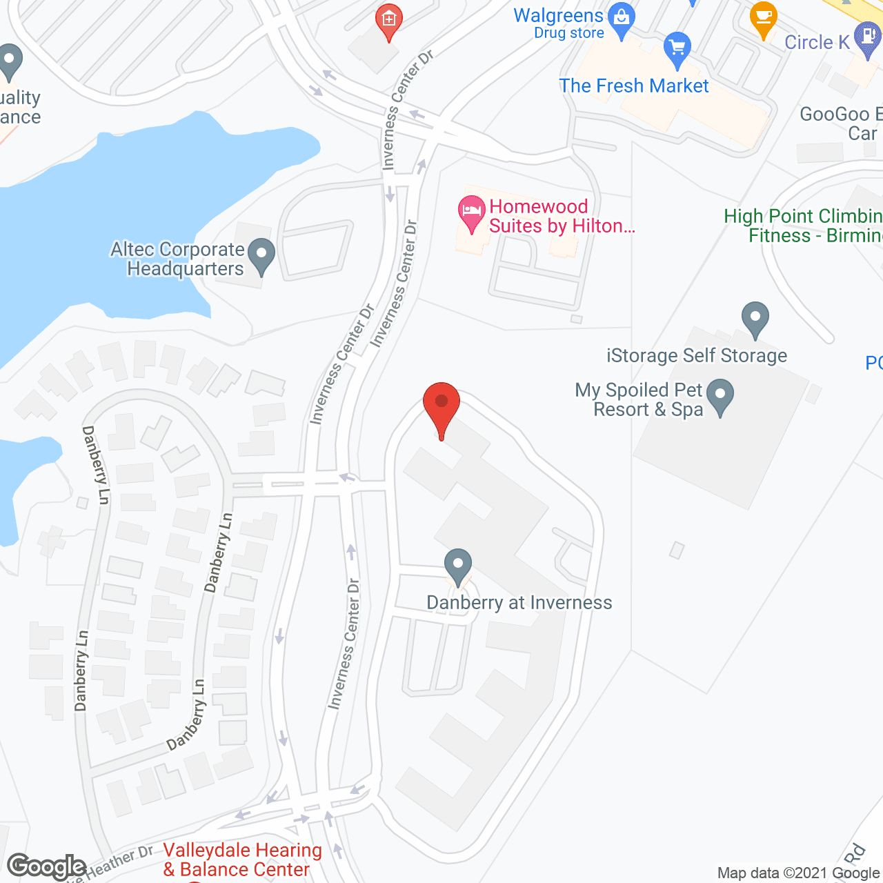 Map of the neighborhood around Danberry at Inverness
