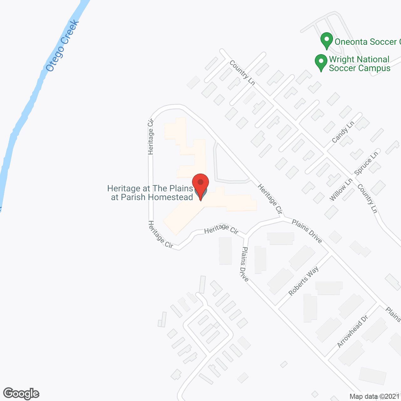 Map of the neighborhood around Heritage at The Plains at Parish Homestead