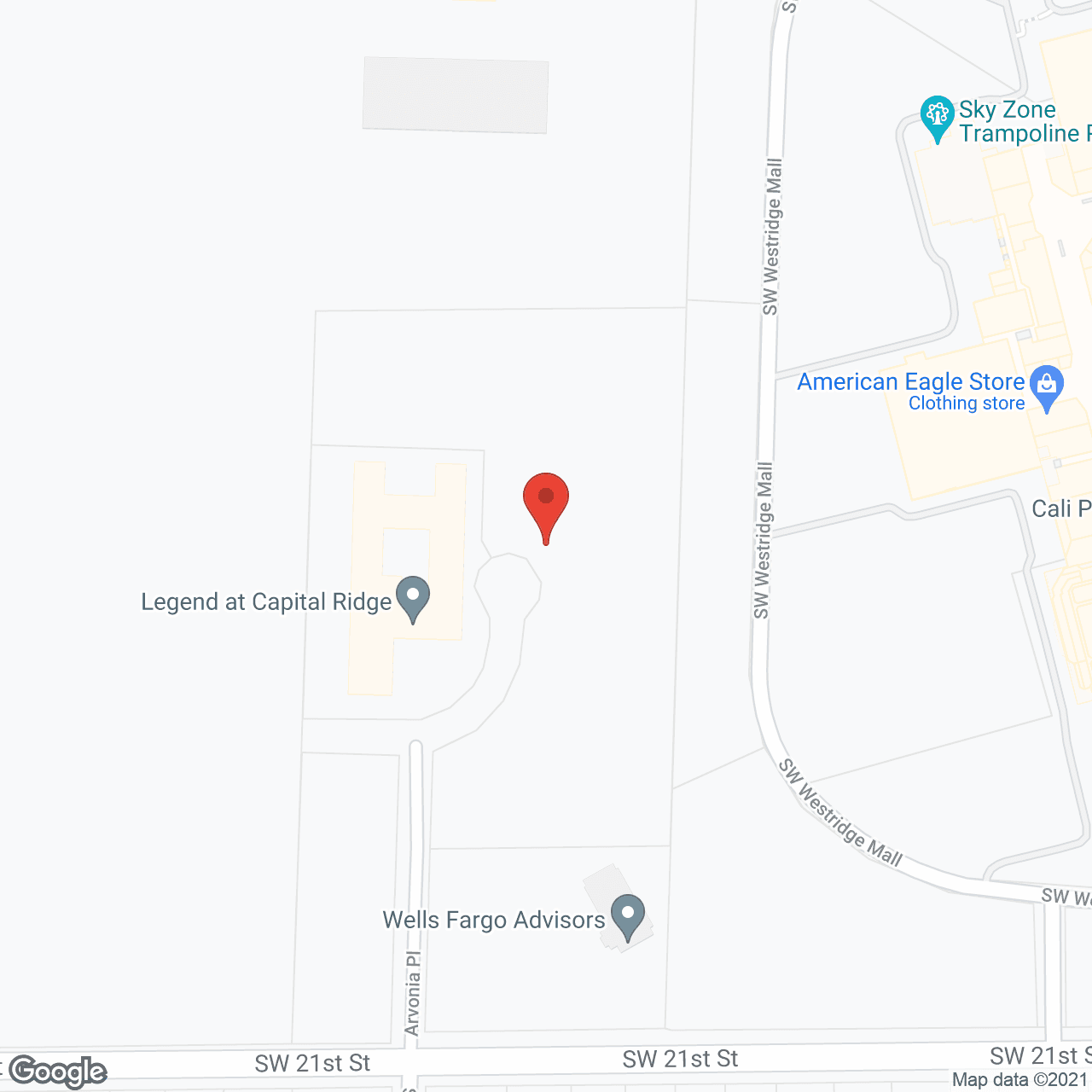 Map of the neighborhood around Legend at Capital Ridge