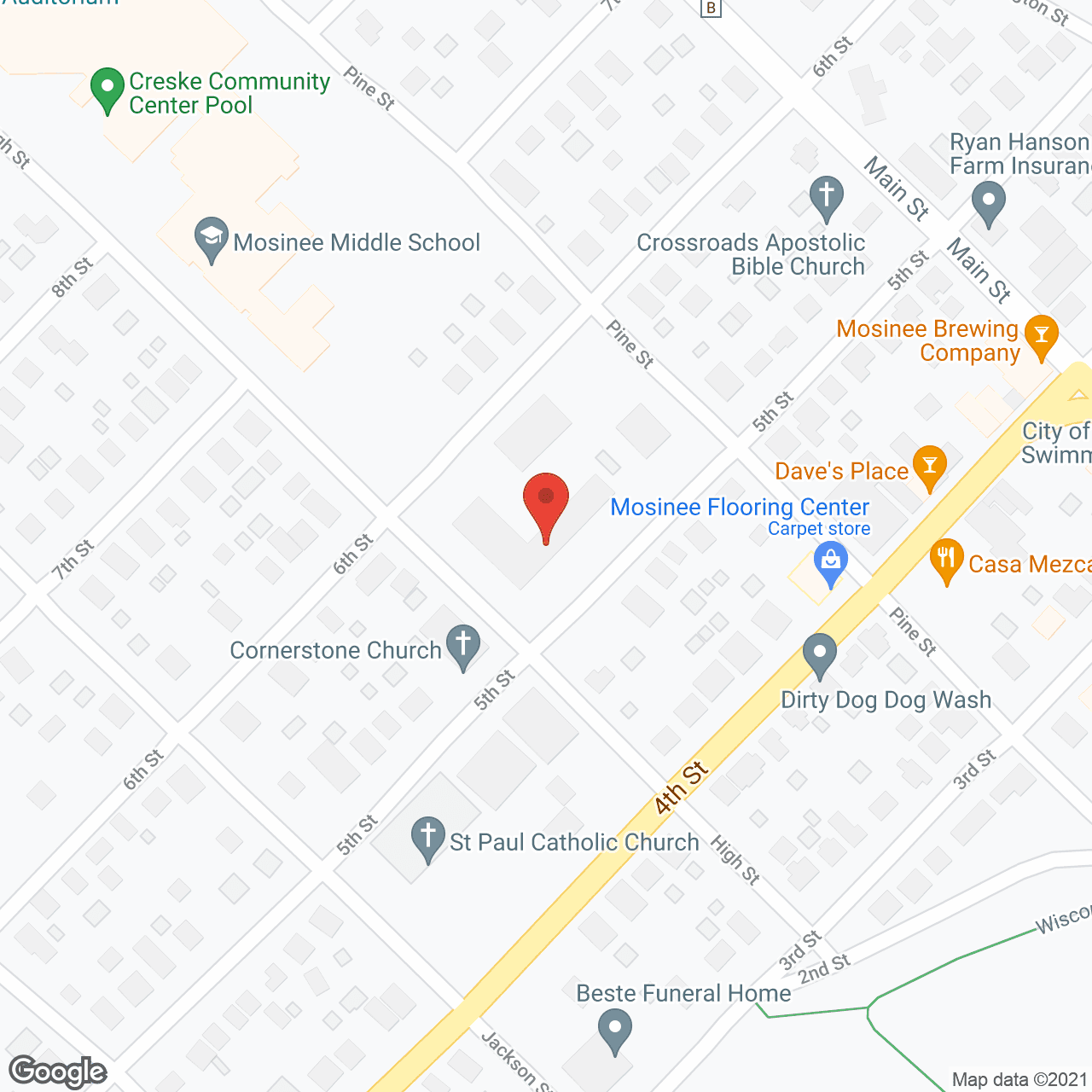 Map of the neighborhood around Maplewood Apartments