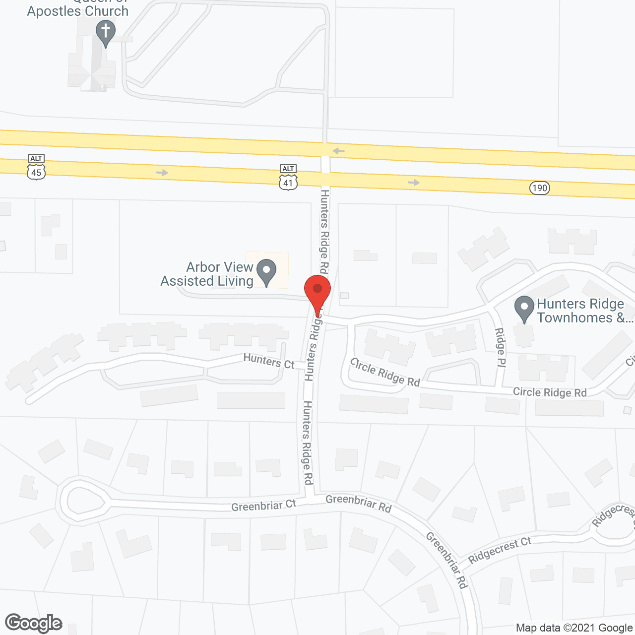 Map of the neighborhood around Arbor View Assisted Living