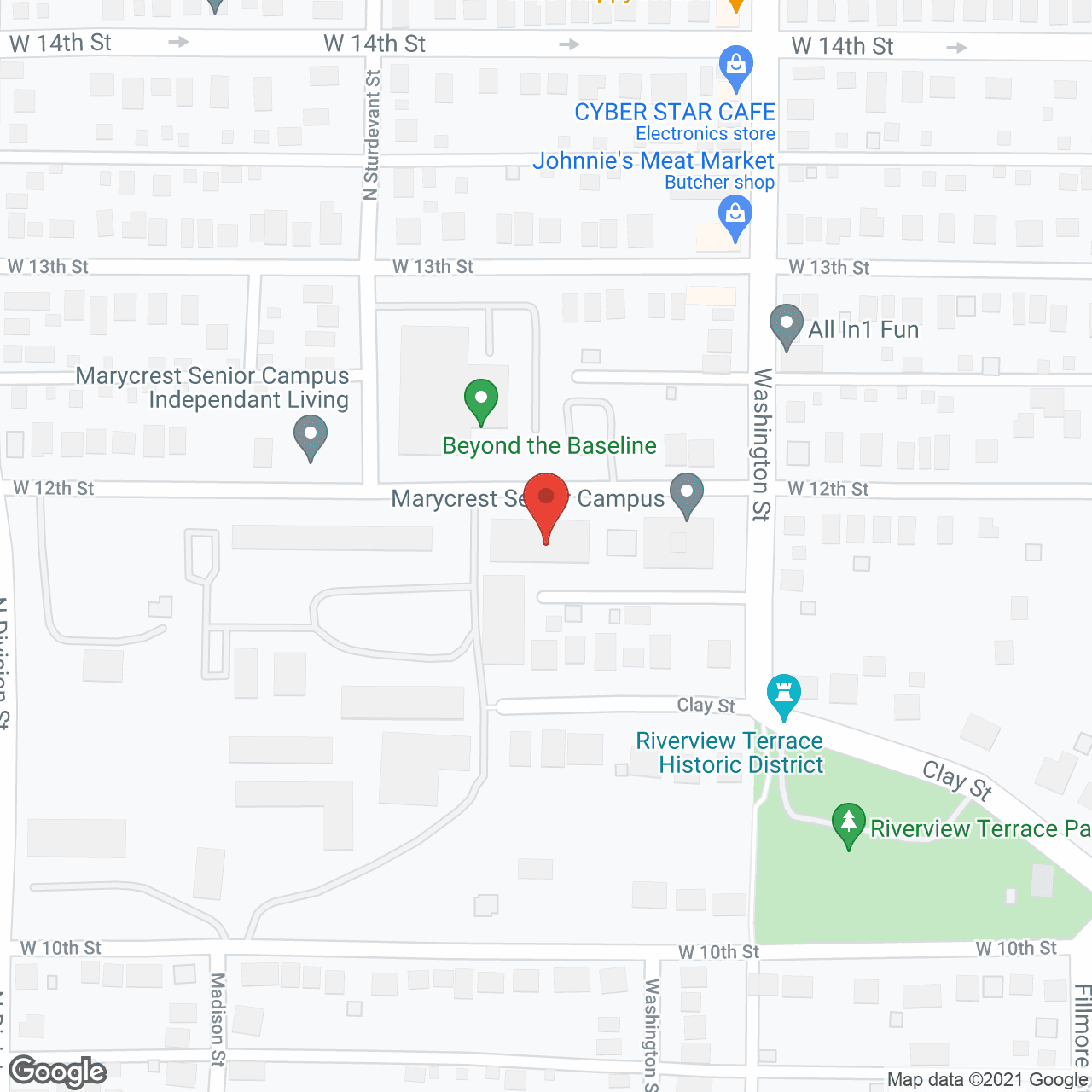 Map of the neighborhood around Petersen Commons Assisted Living