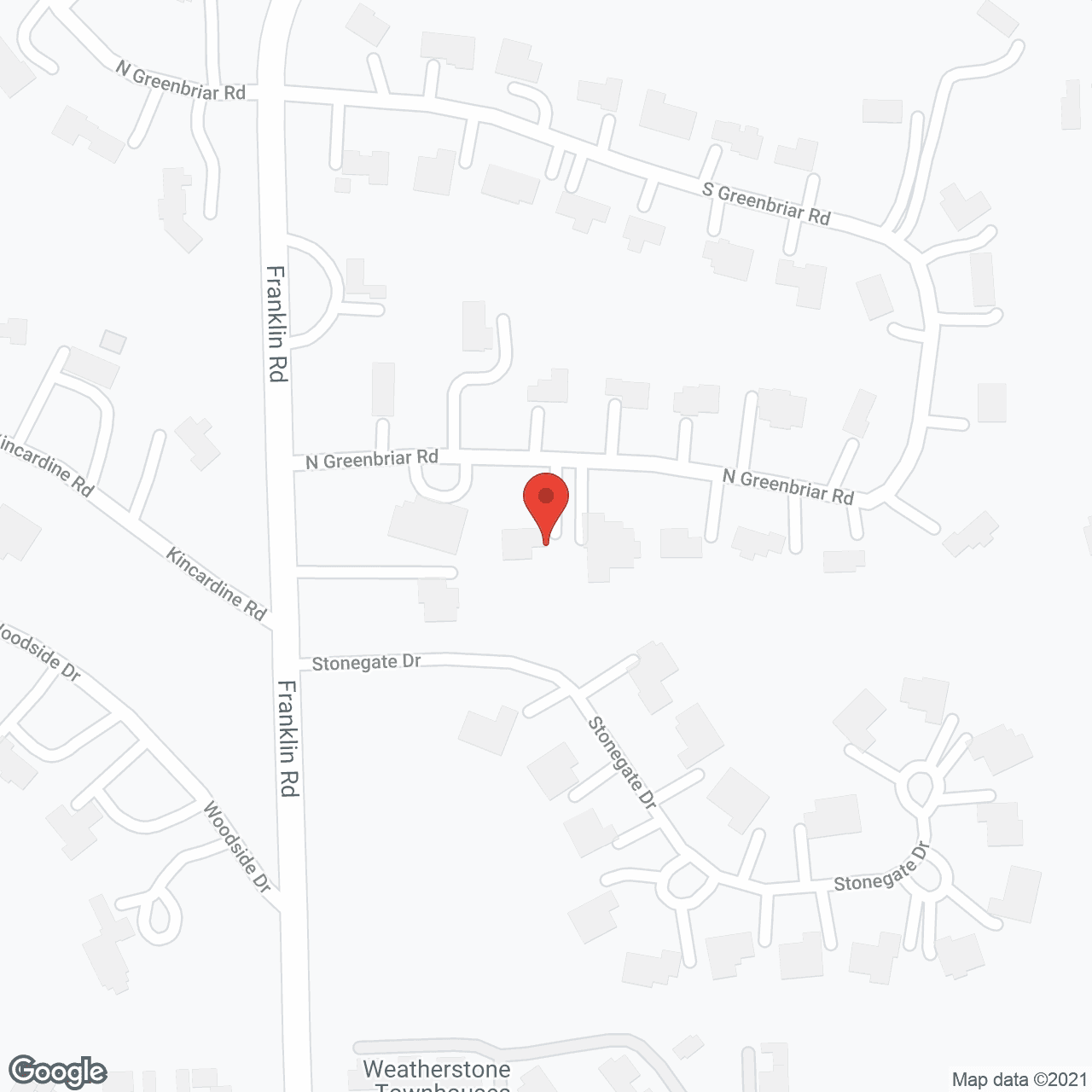 Map of the neighborhood around Greenbriar Home