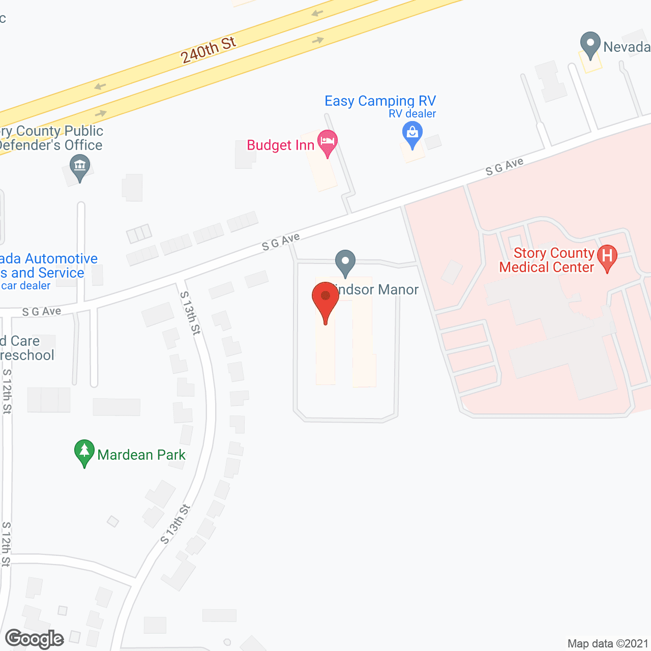 Map of the neighborhood around Windsor Manor Nevada