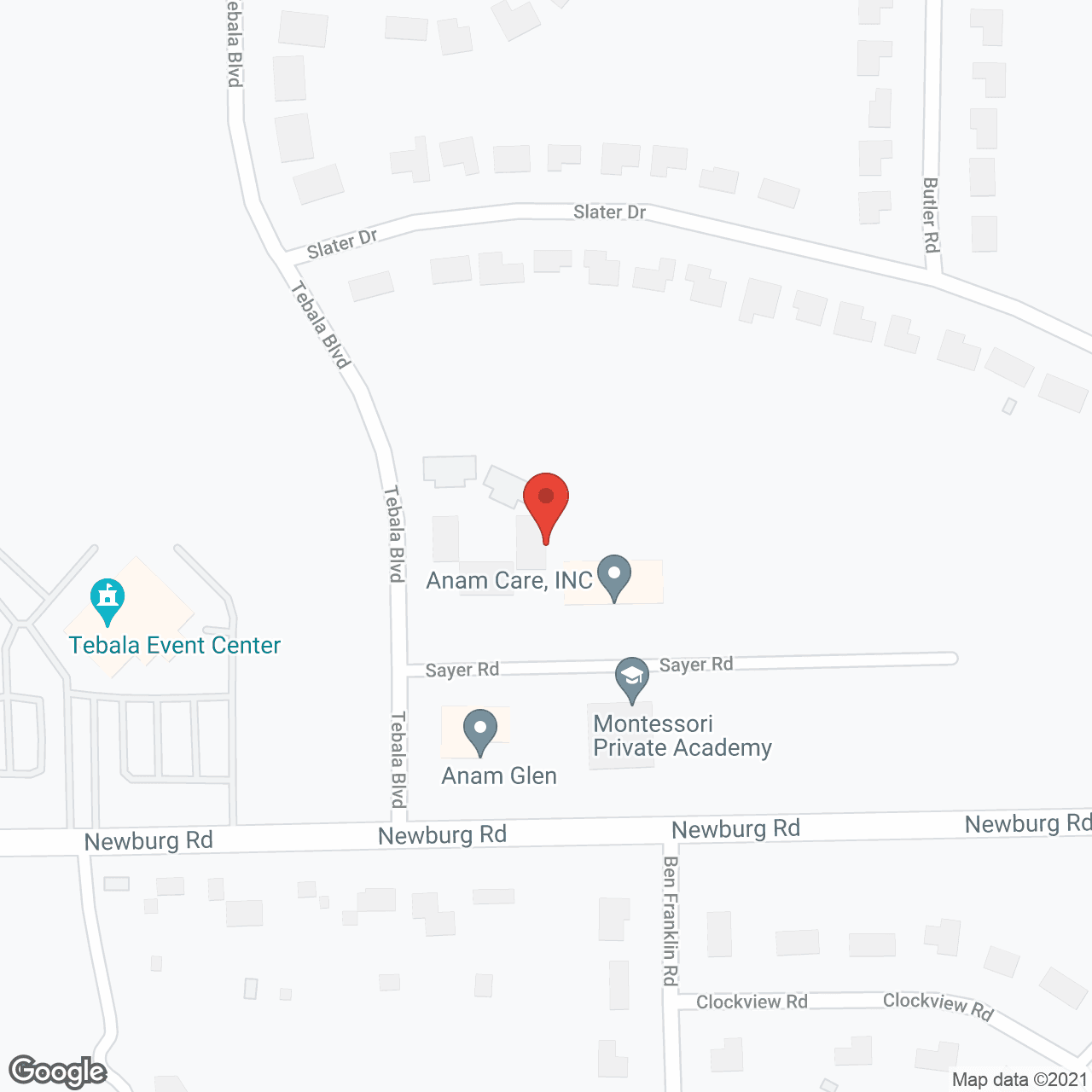 Map of the neighborhood around Anam Care of Rockford