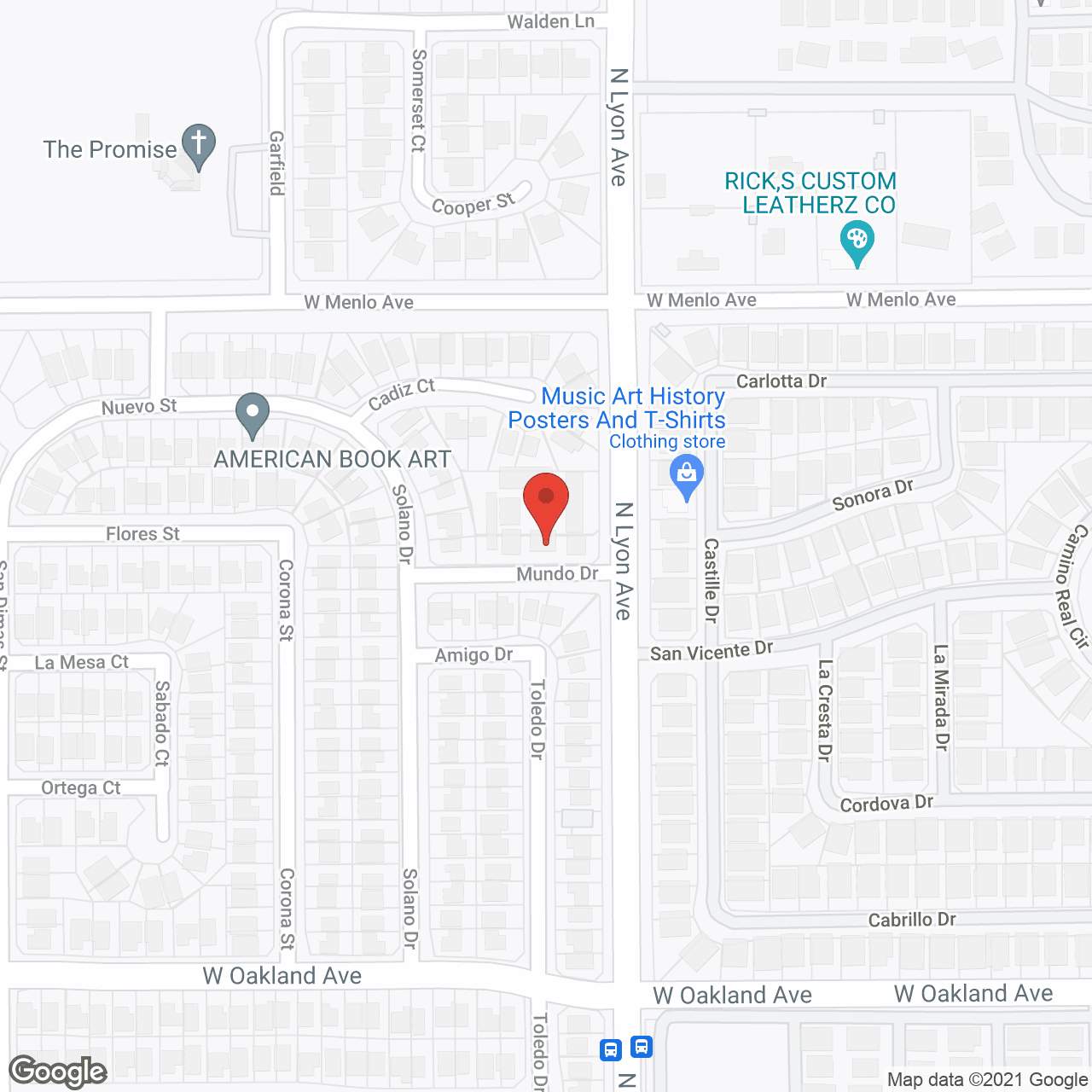 Map of the neighborhood around Catalina Garden West Senior Apartments