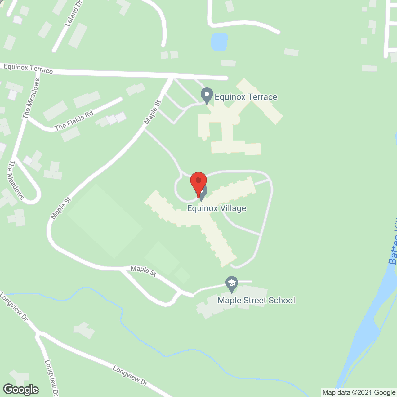 Map of the neighborhood around Equinox Village