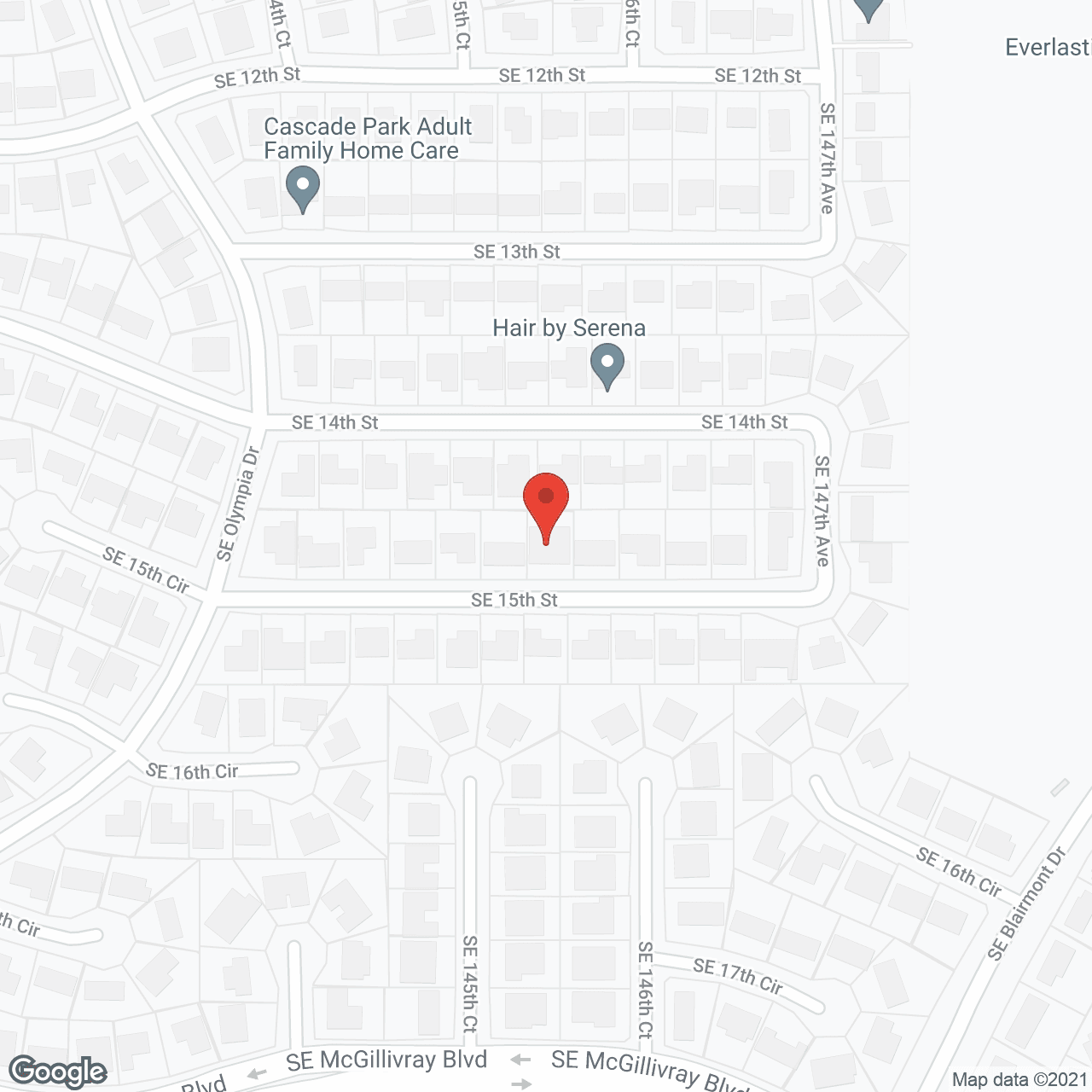 Map of the neighborhood around Peaceful Haven Elder Care