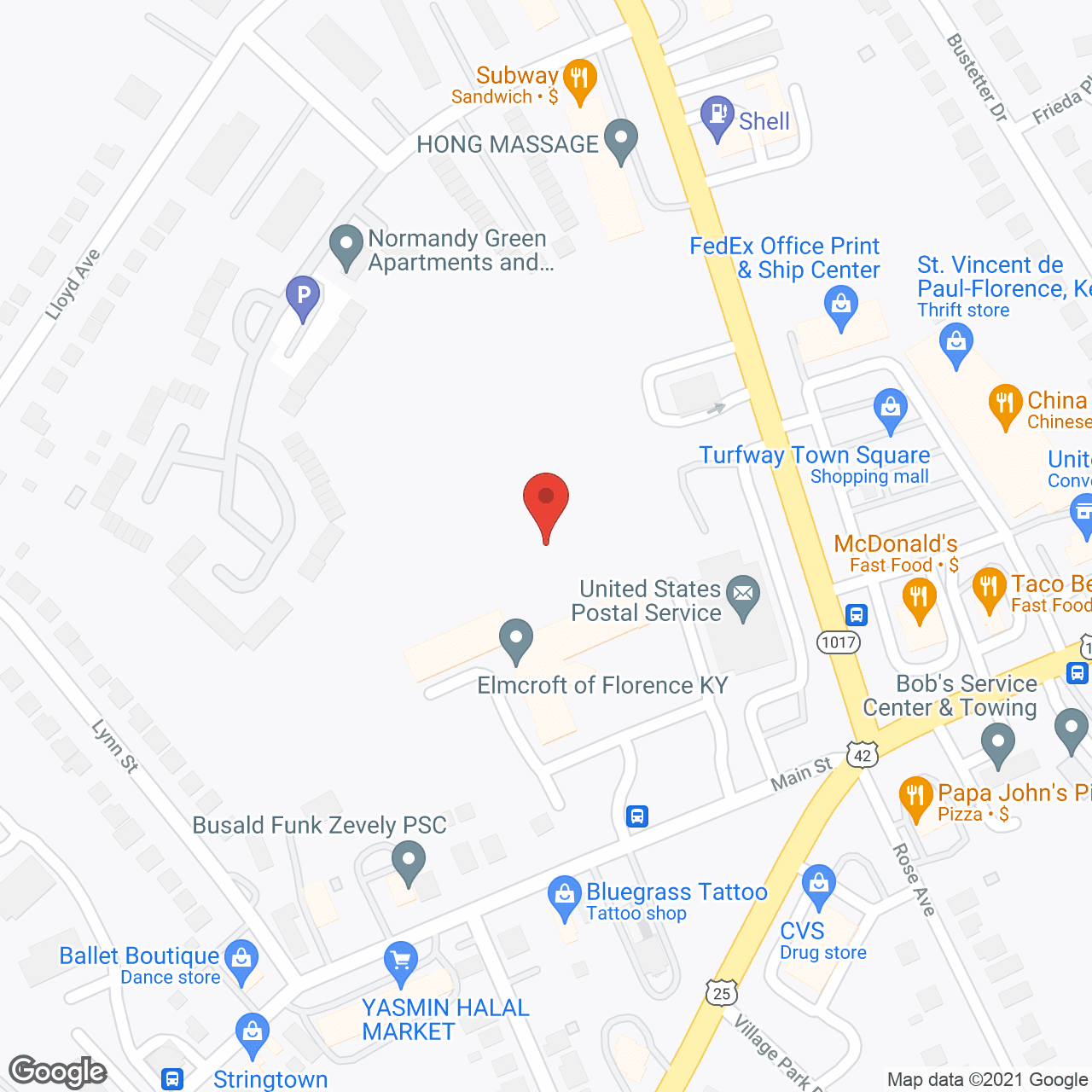 Map of the neighborhood around Fields of Florence