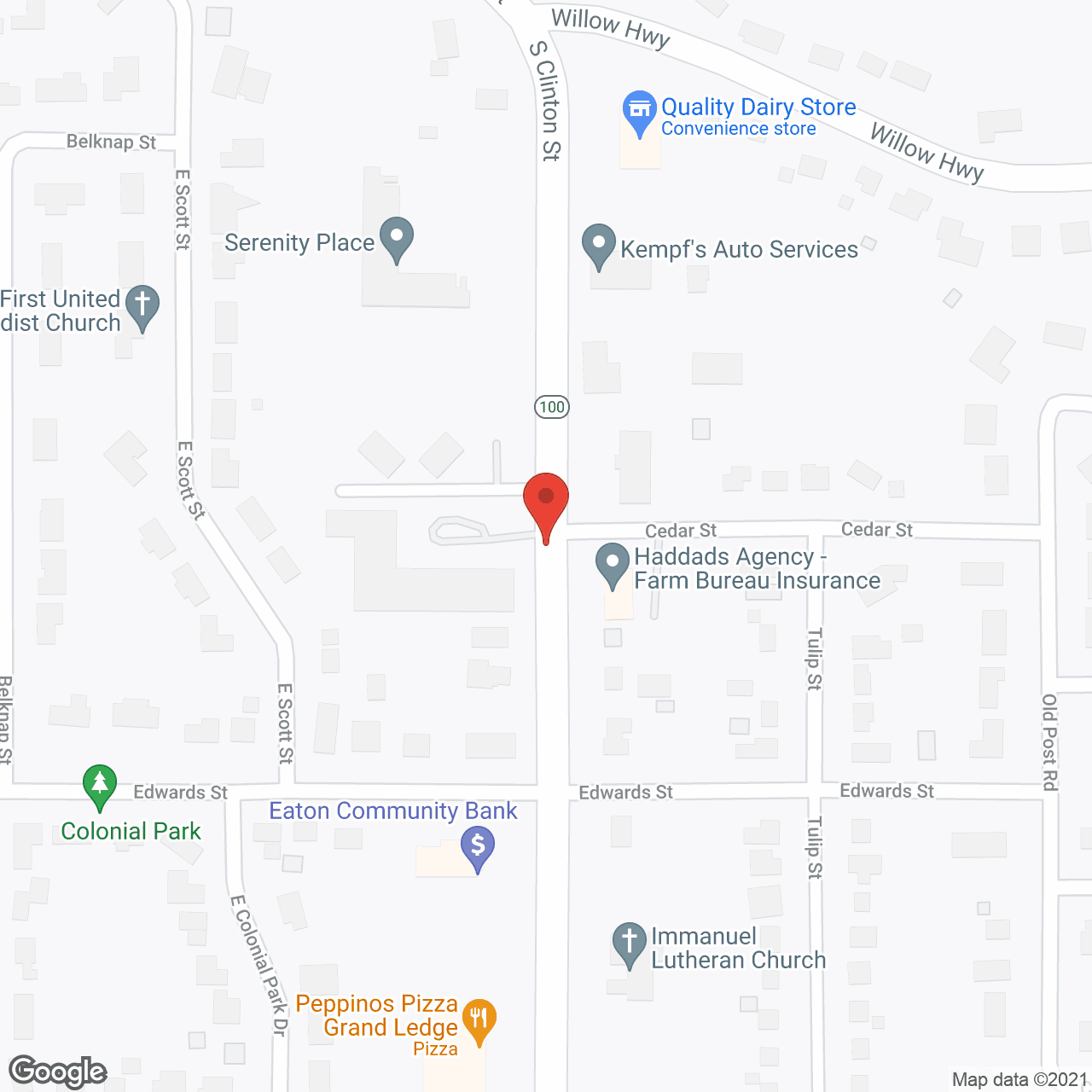 Map of the neighborhood around Clinton Street Place