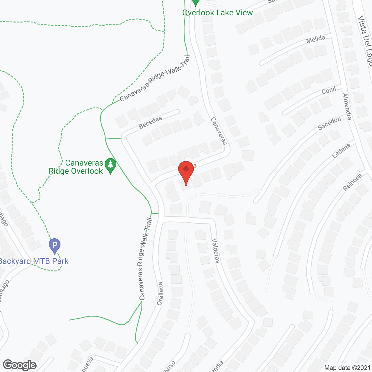 Map of the neighborhood around Casa Del Lago