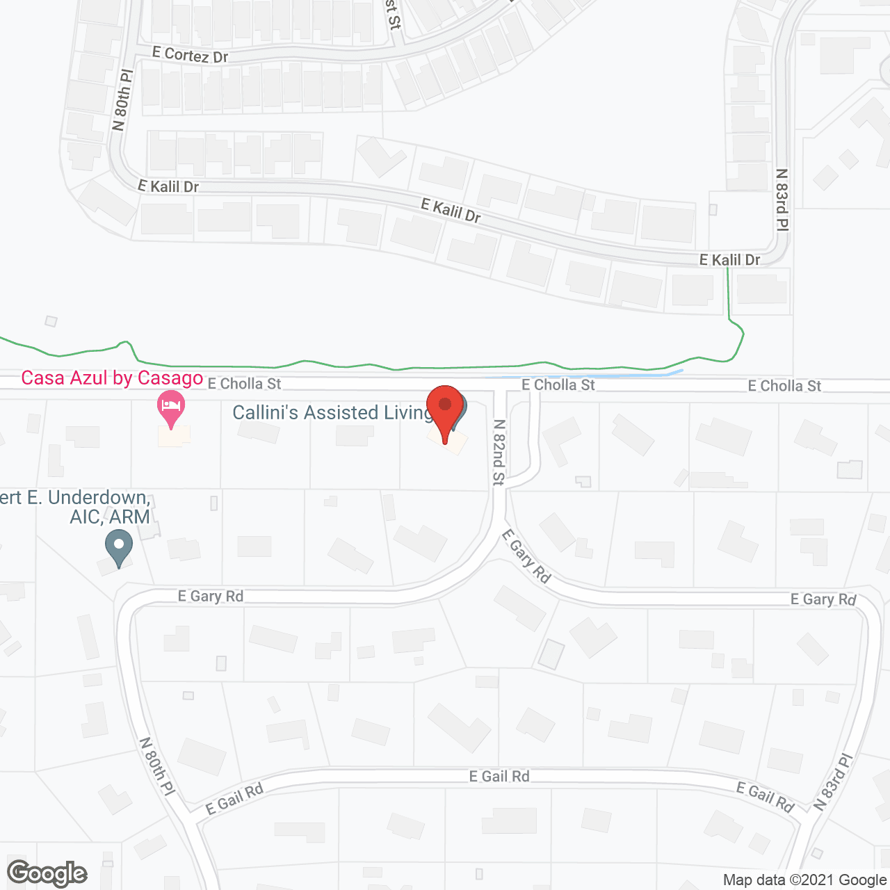 Map of the neighborhood around Calini's Assisted Living