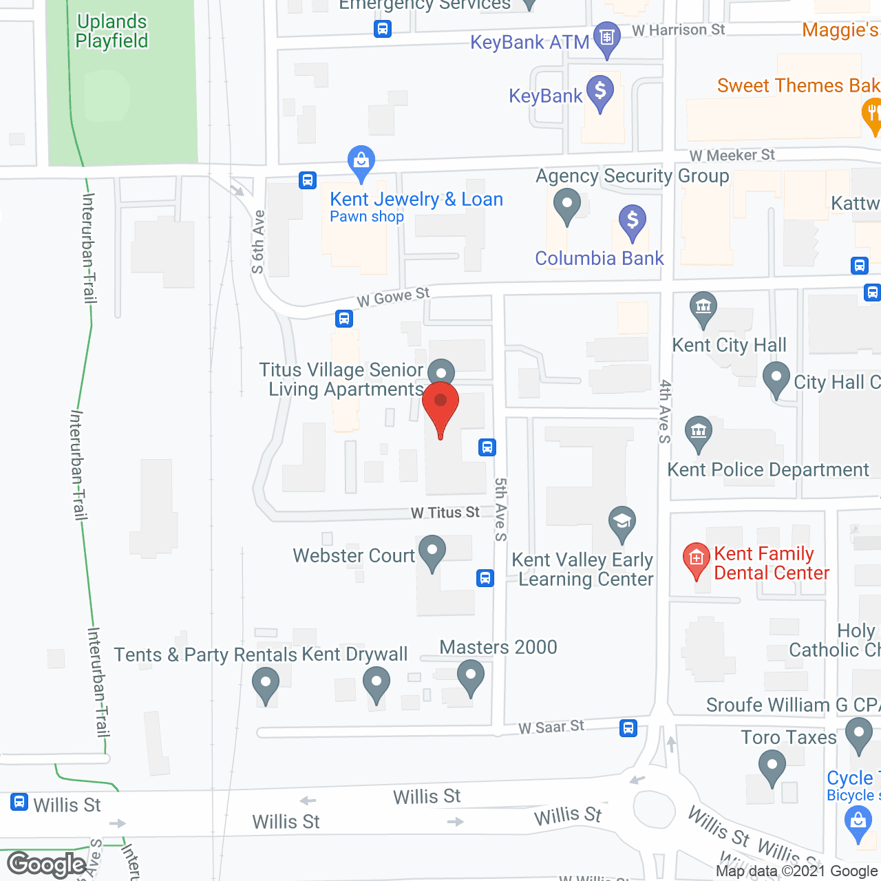 Map of the neighborhood around Titus Village A