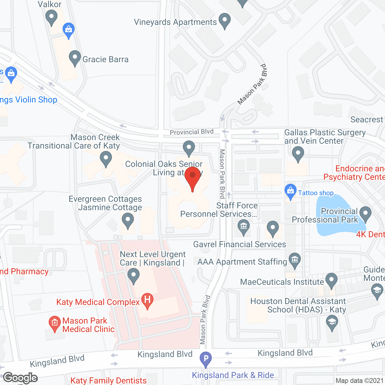 Map of the neighborhood around The Reserve at Katy