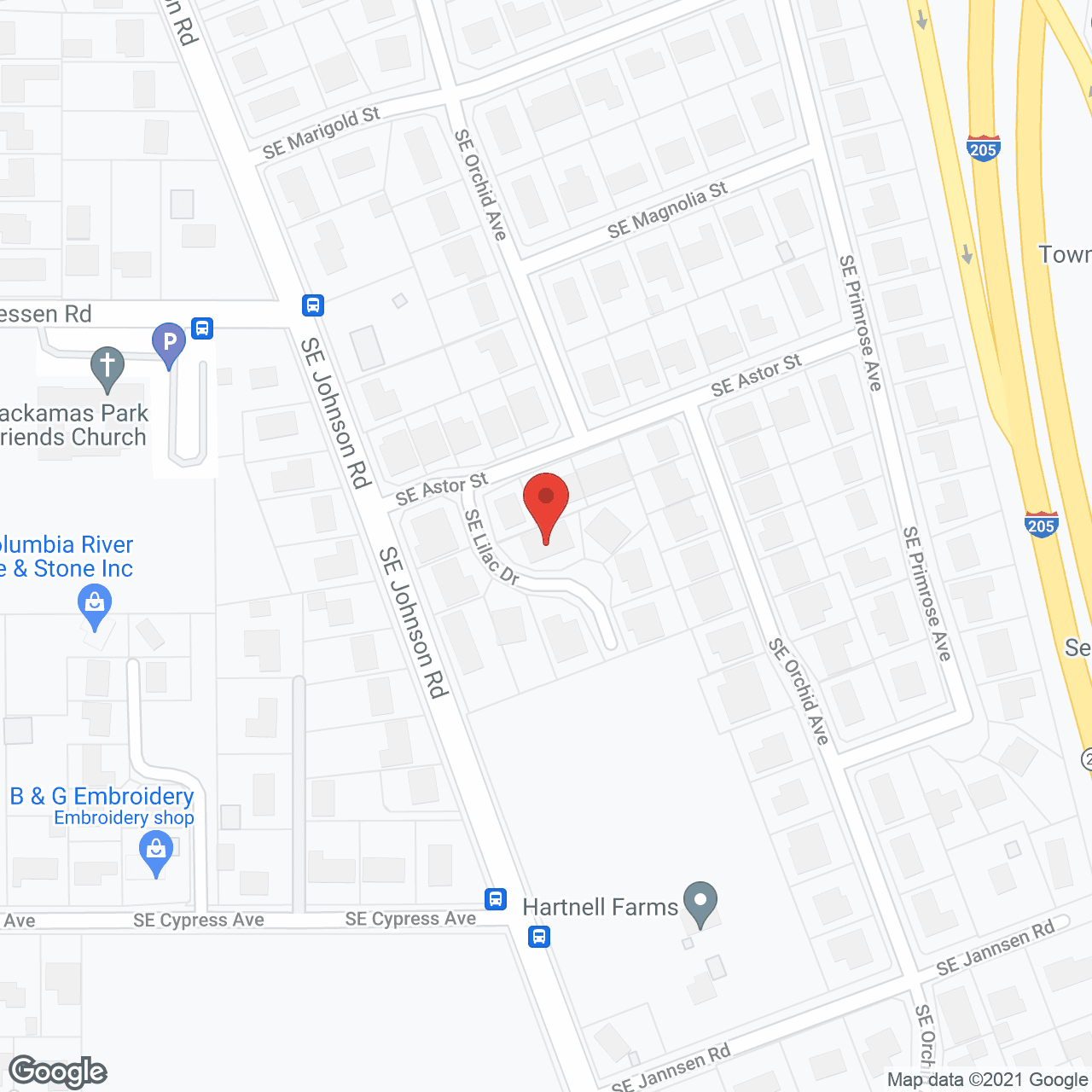 Map of the neighborhood around Blessed Care ACH