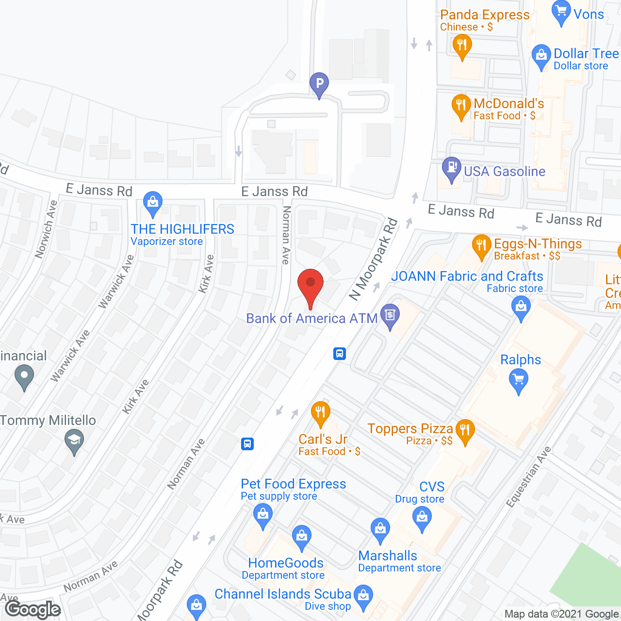 Map of the neighborhood around Sunshine Health Place