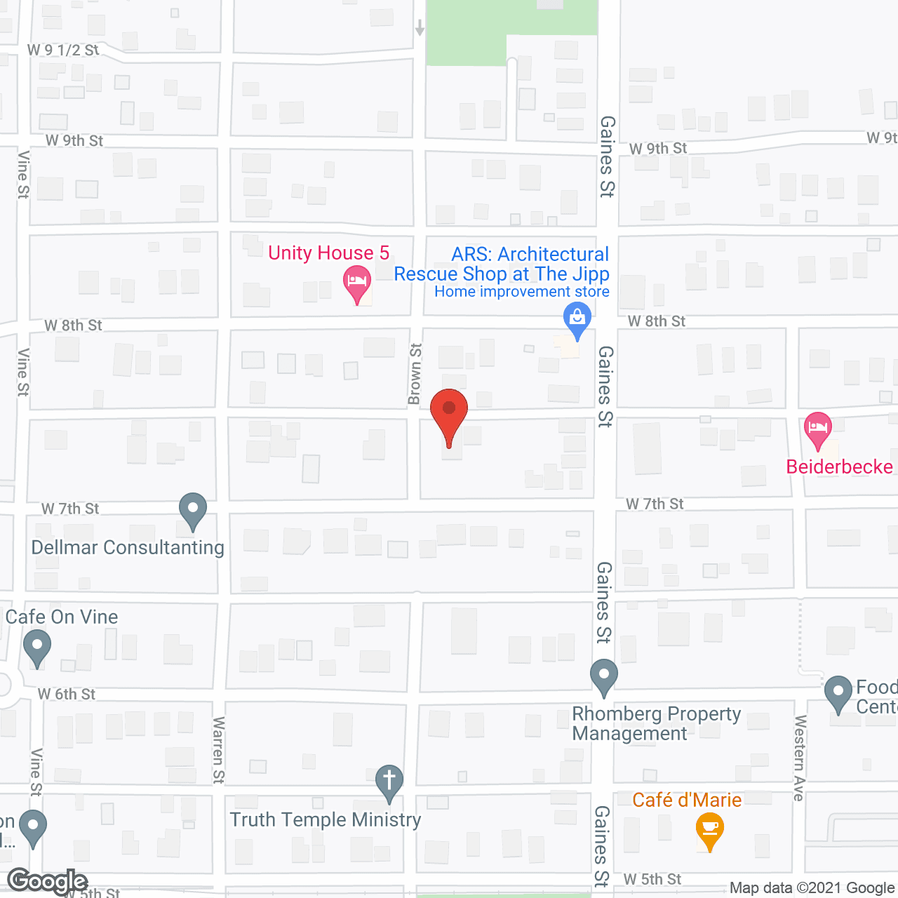 Map of the neighborhood around The Postillion Elder Group Home