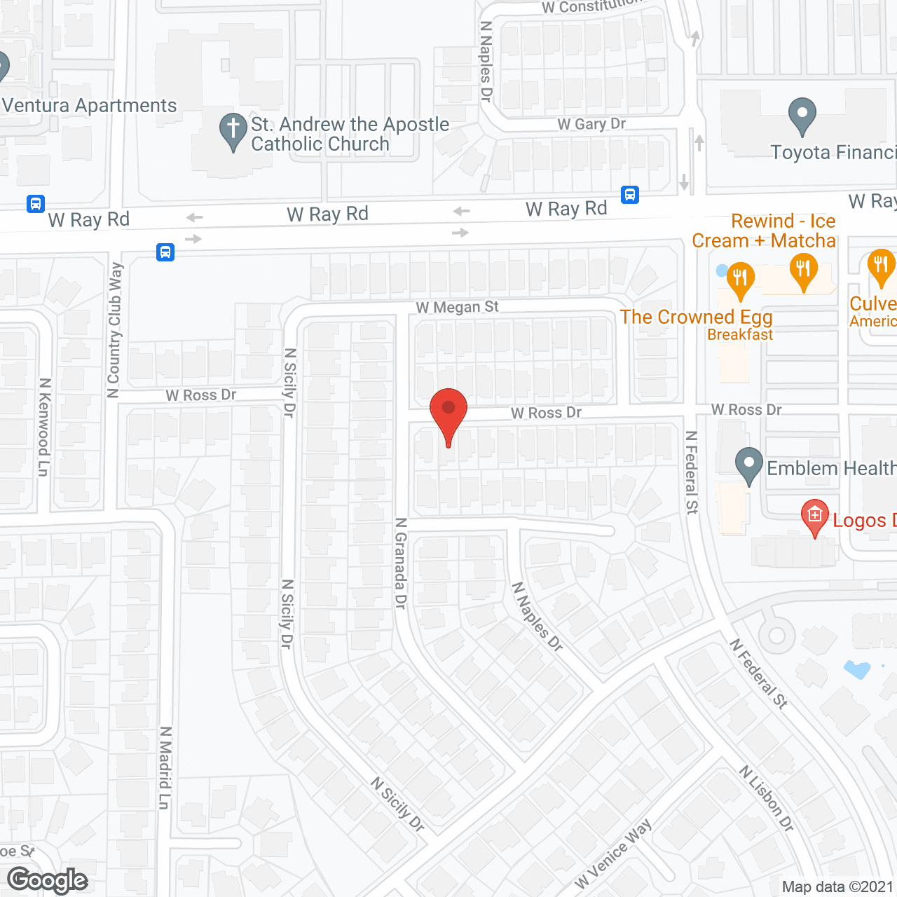 Map of the neighborhood around CAM Assisted Living