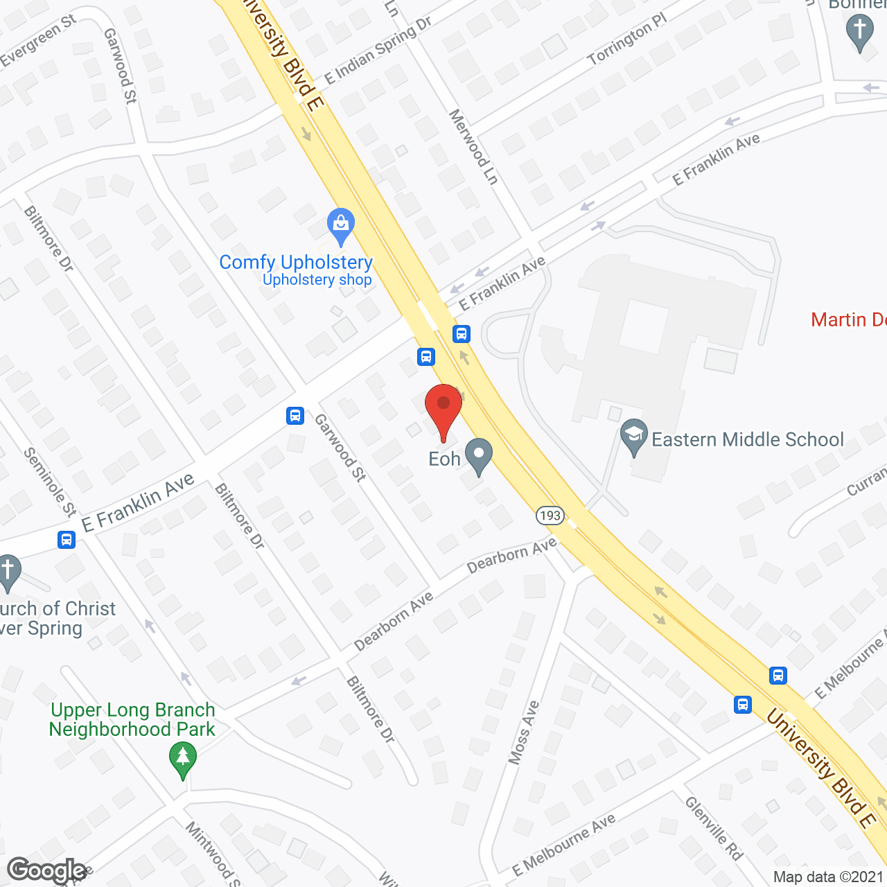 Map of the neighborhood around Jeya Assisted Living Facility
