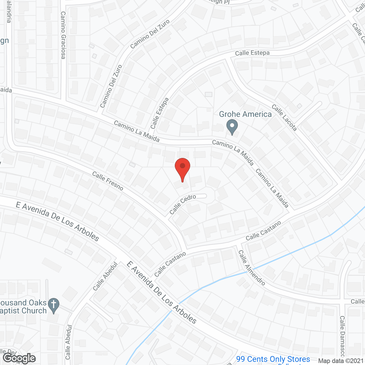 Map of the neighborhood around Paradise Place