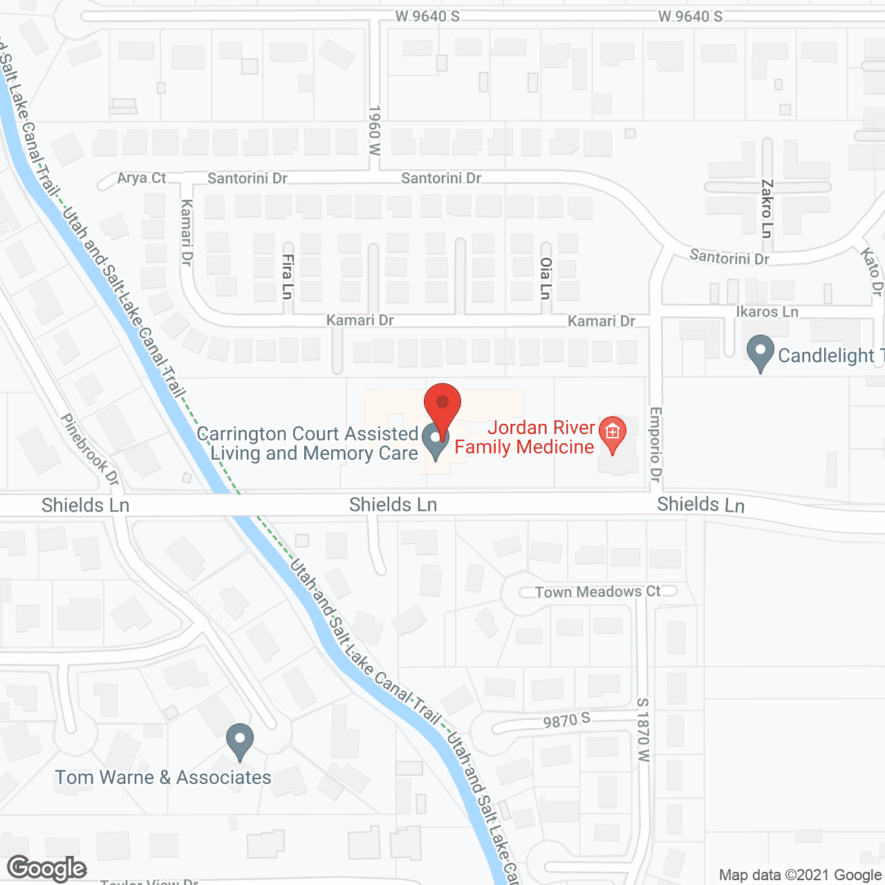 Map of the neighborhood around Carrington Court